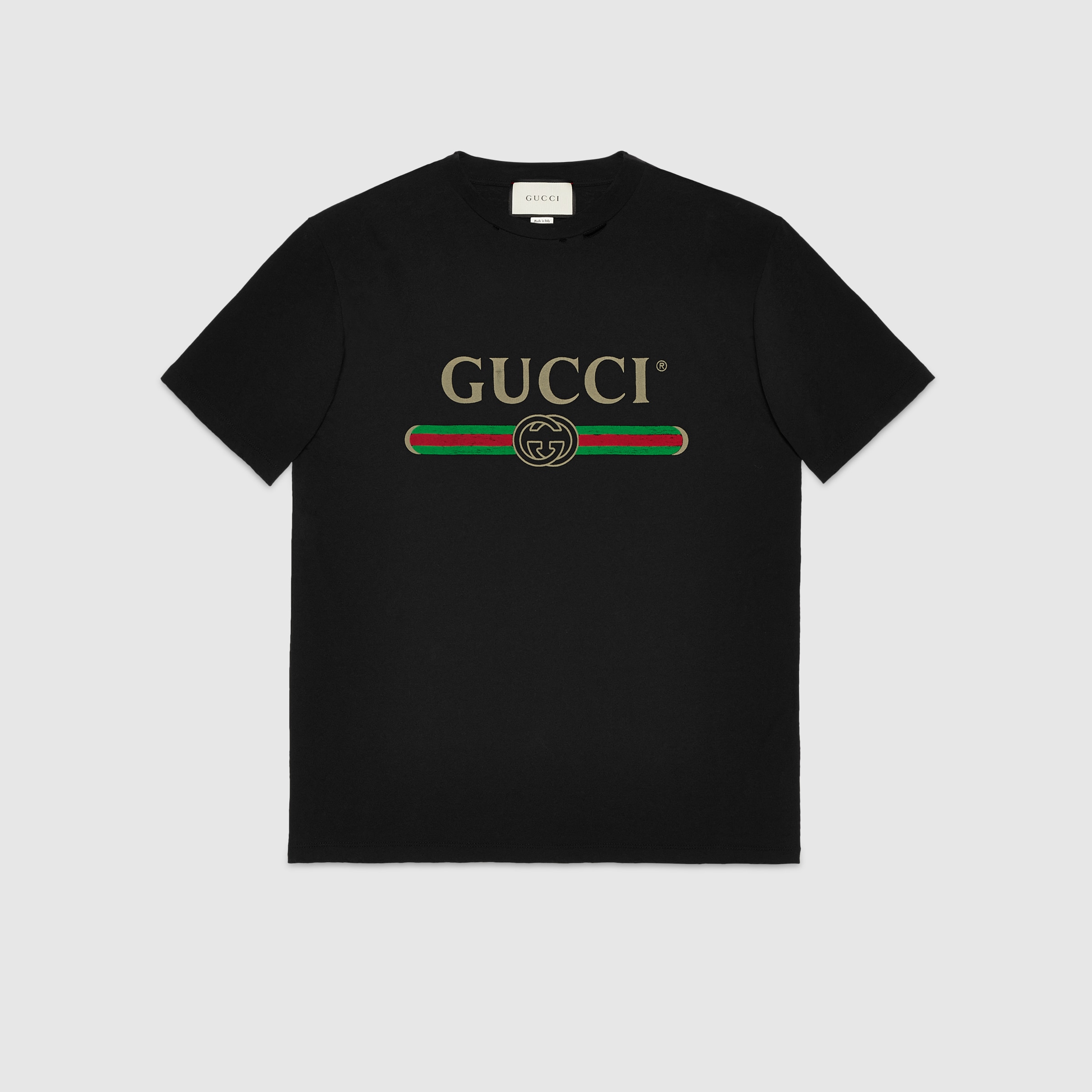 تي شيرت مع طبعة شعار Gucci | GUCCI® KW