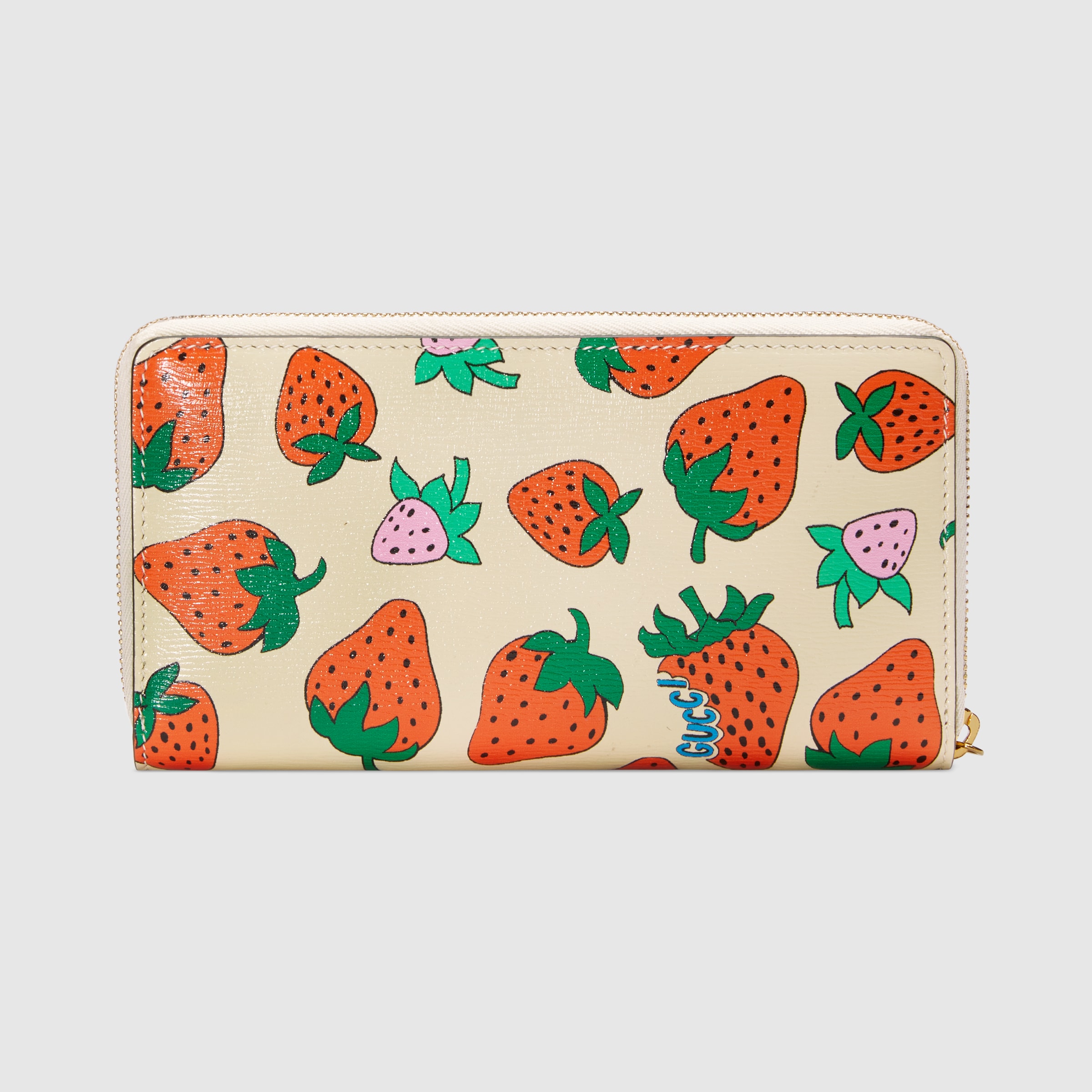 Gucci Zumi Strawberry print zip around wallet GUCCI®