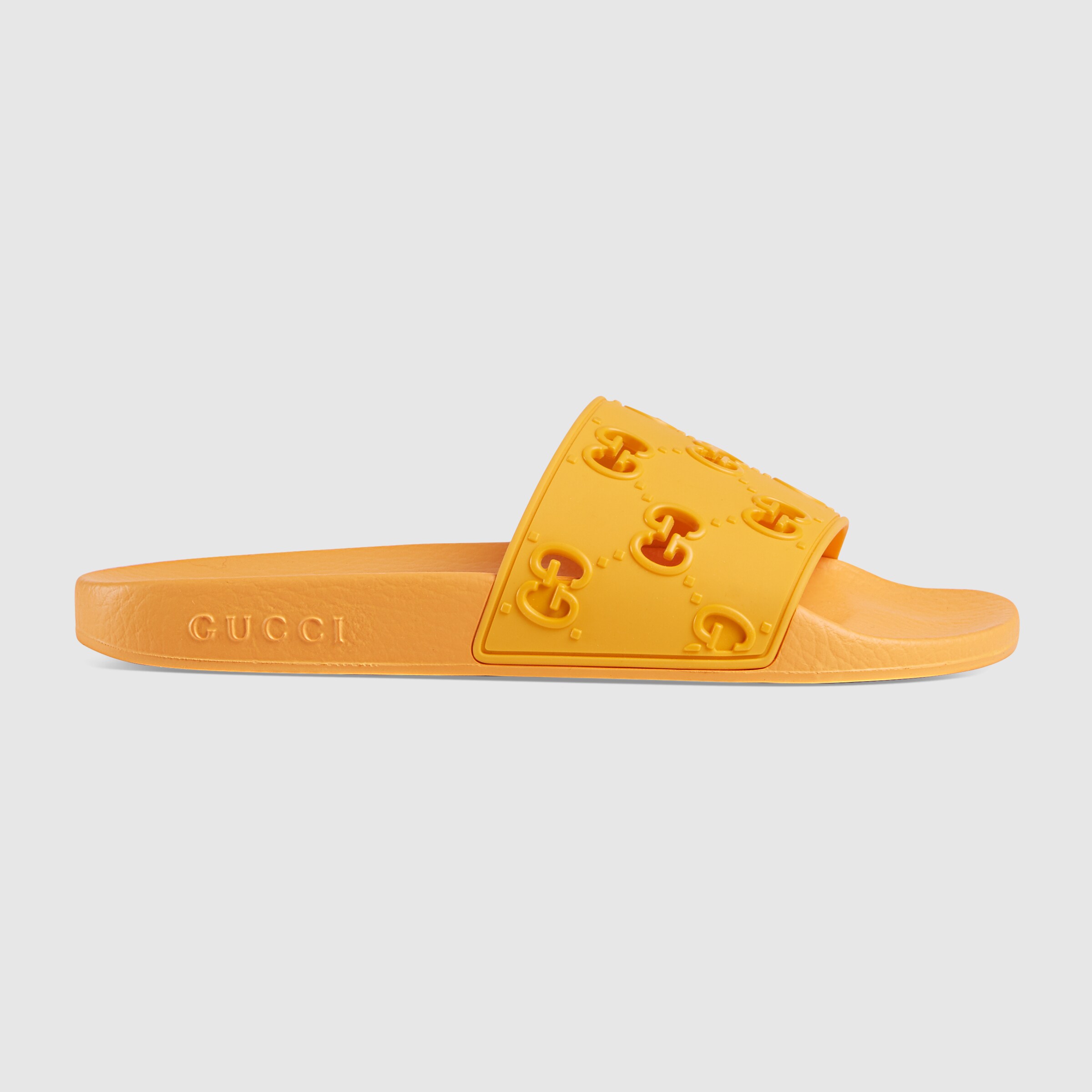 Women's rubber GG slide sandal GUCCI®