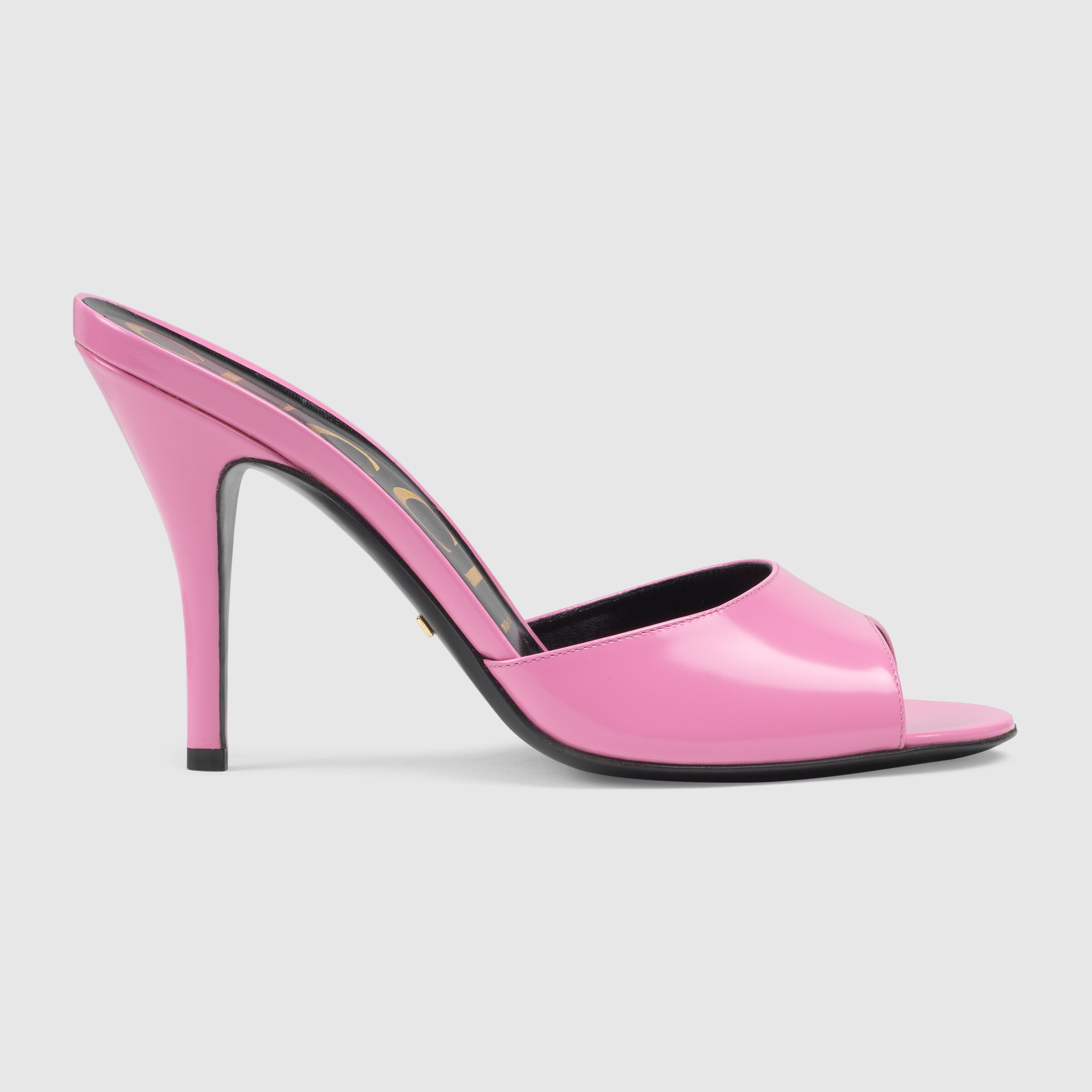 pink gucci heeled slides