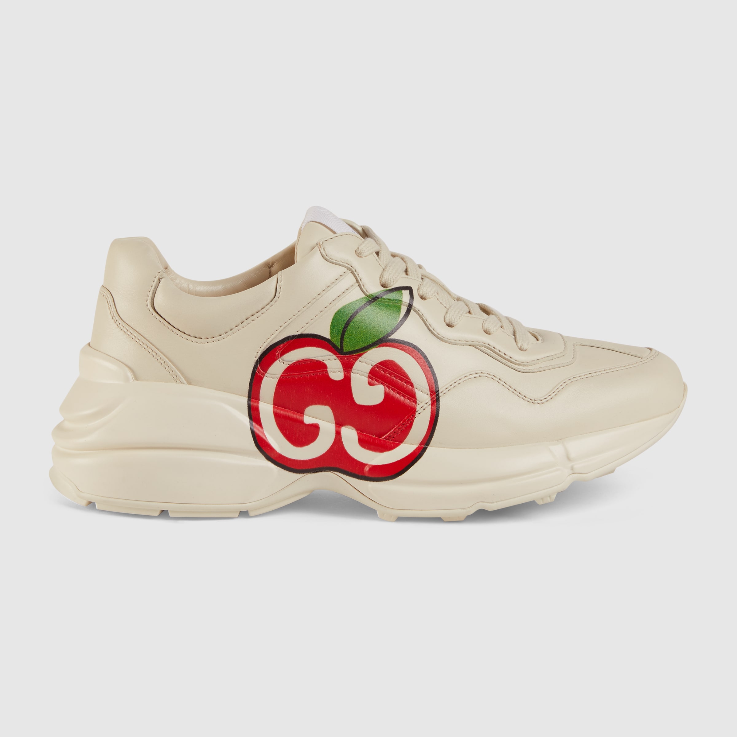 Ivory Leather Women's Rhyton GG Apple Sneaker | GUCCI® US