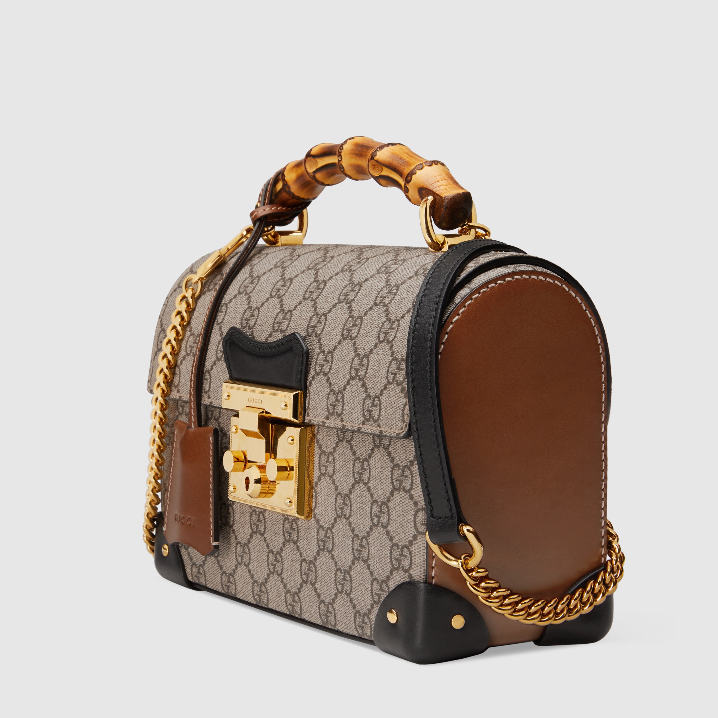 Bolso de hombro Padlock con bambú y GG en GG supreme GUCCI® ES