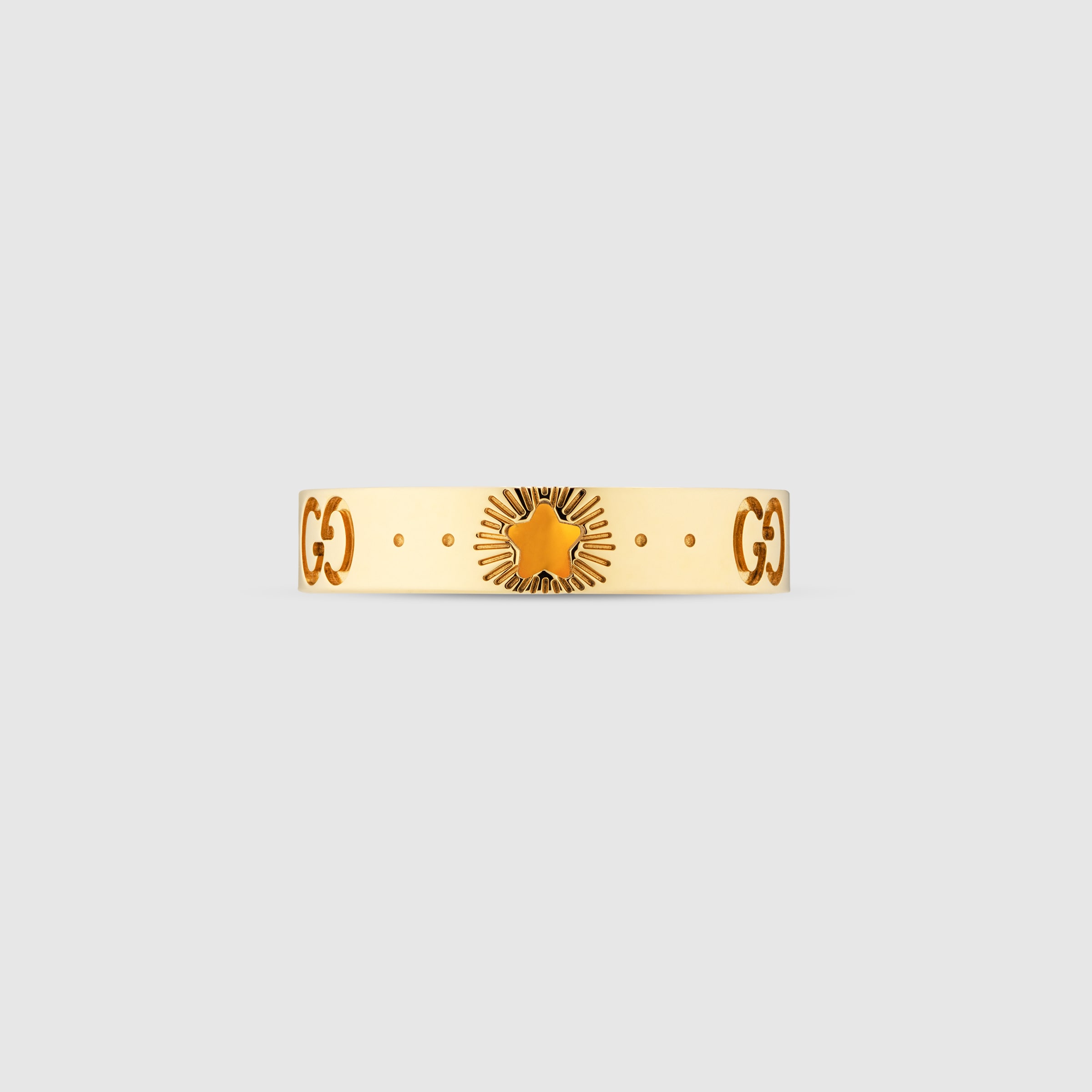 Shop Gucci Icon Yellow Gold Ring With Stars