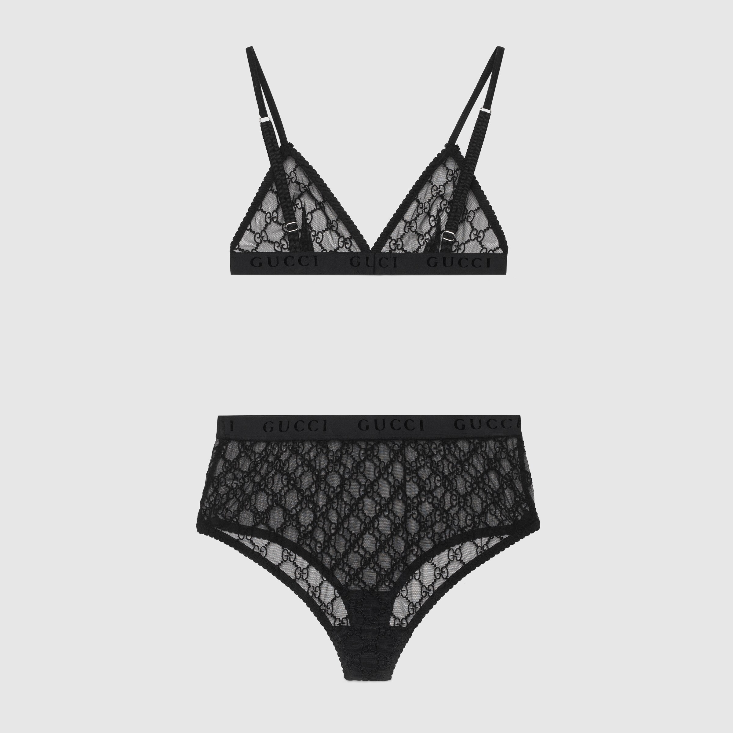 Black GG Tulle Lingerie Set | GUCCI® US