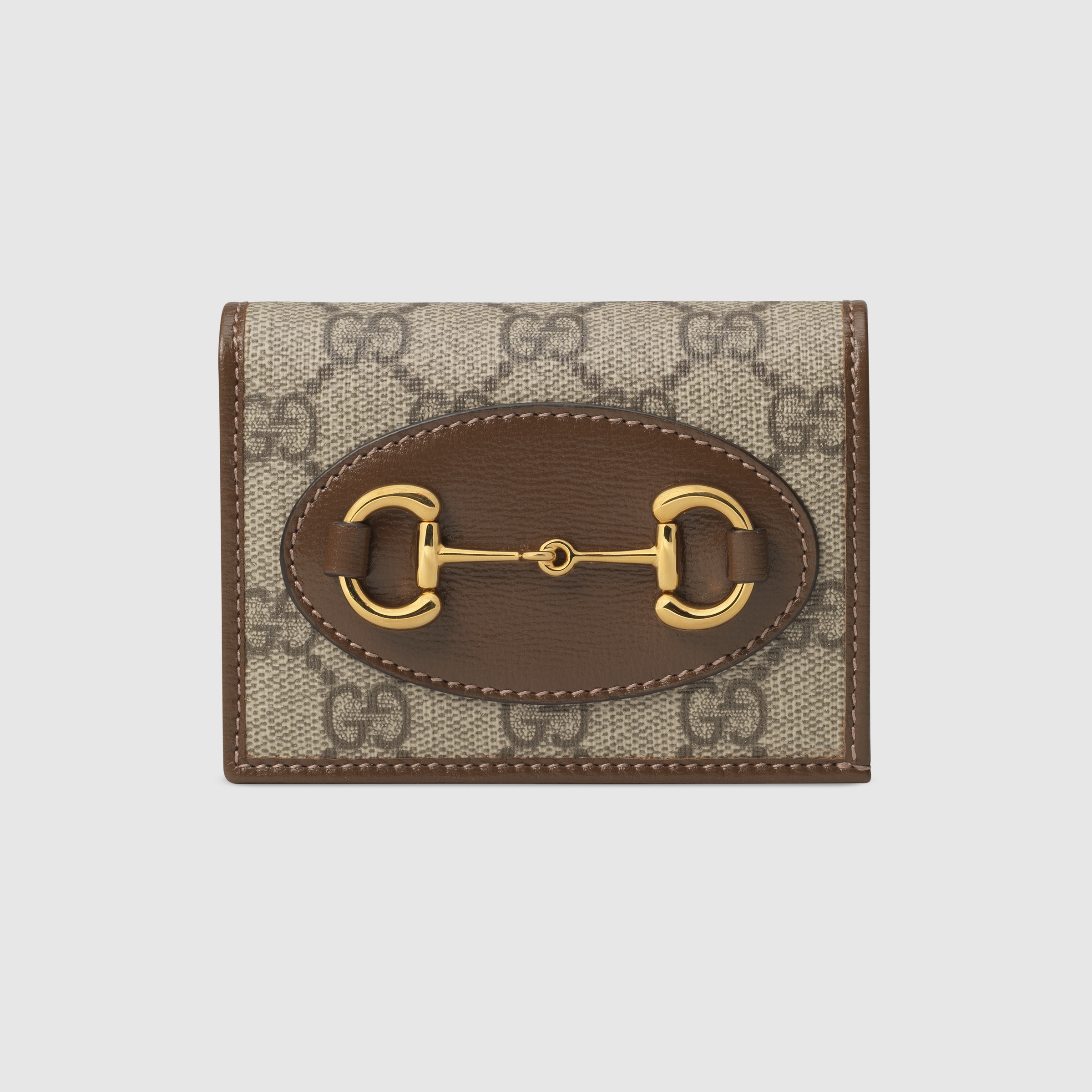 24PF new/GUCCI ホースビット1955レザーウォレット Wallet Black Gucci Horsebit 1955 small wallet in GG Supreme/brown | GUCCI® US