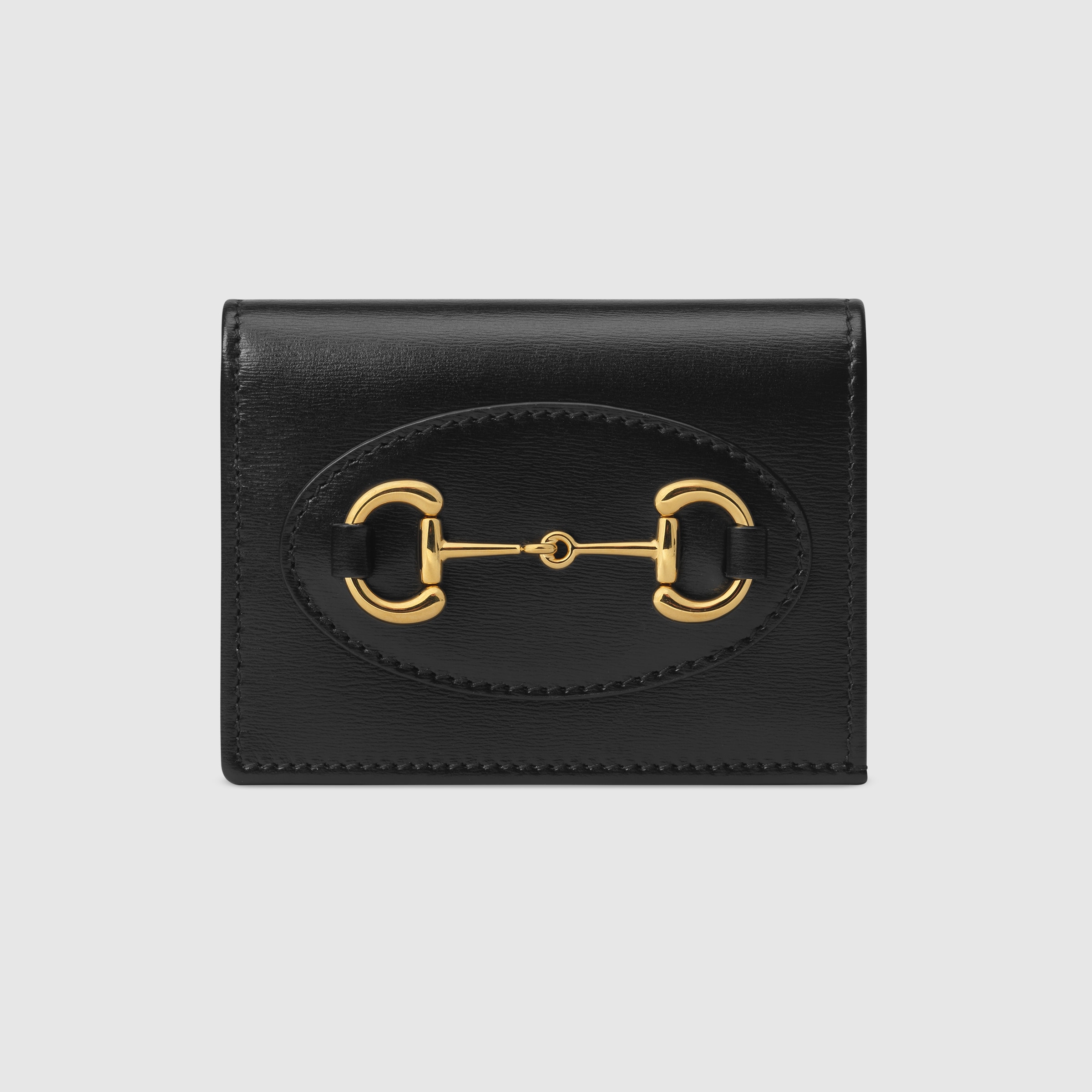 Gucci★★素敵！Horsebit 1955 GG Card Case Brown Leather Gucci Horsebit 1955 GG Card Case Wallet Brown Leather Denim