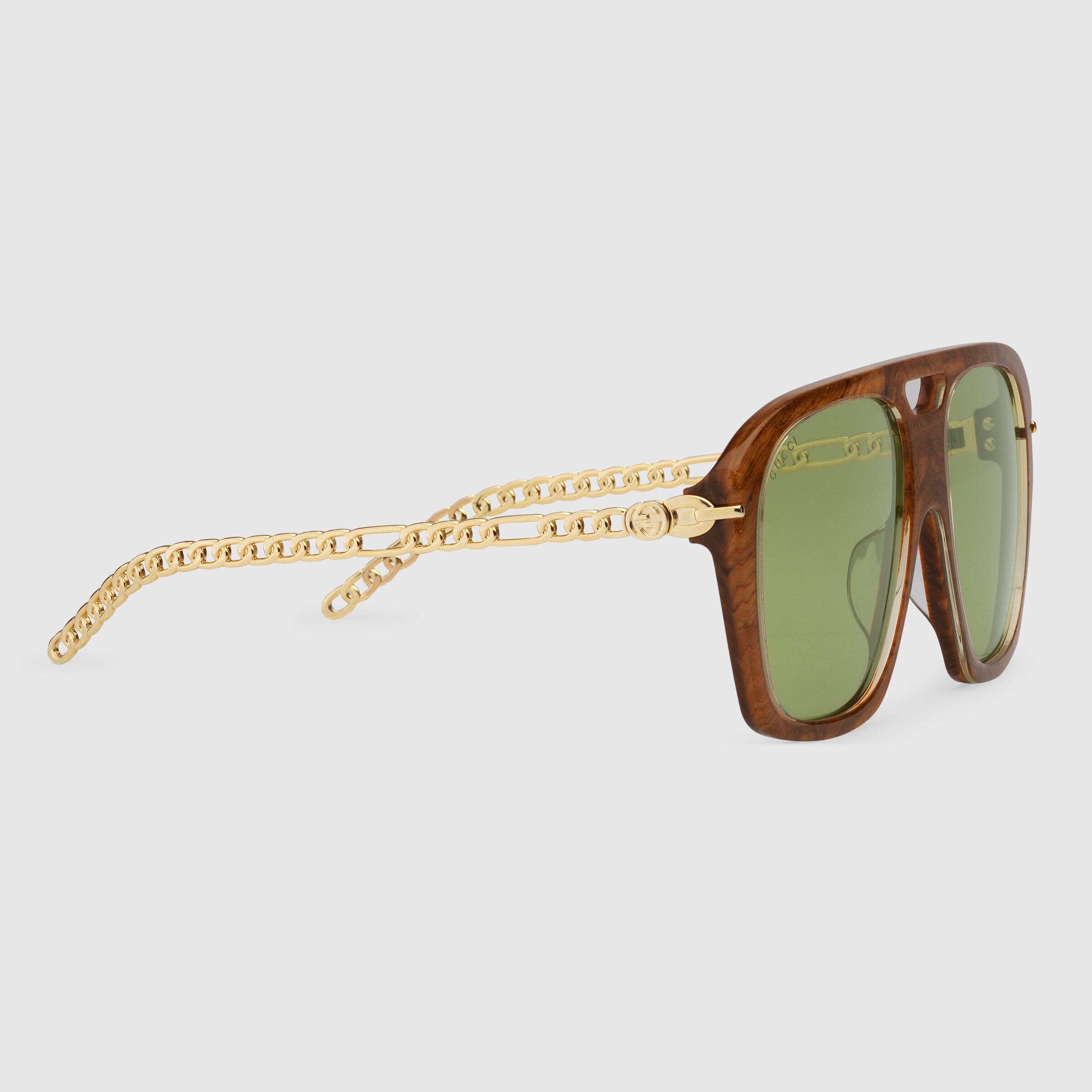 Brown Online Exclusive square sunglasses with charms GUCCI® US