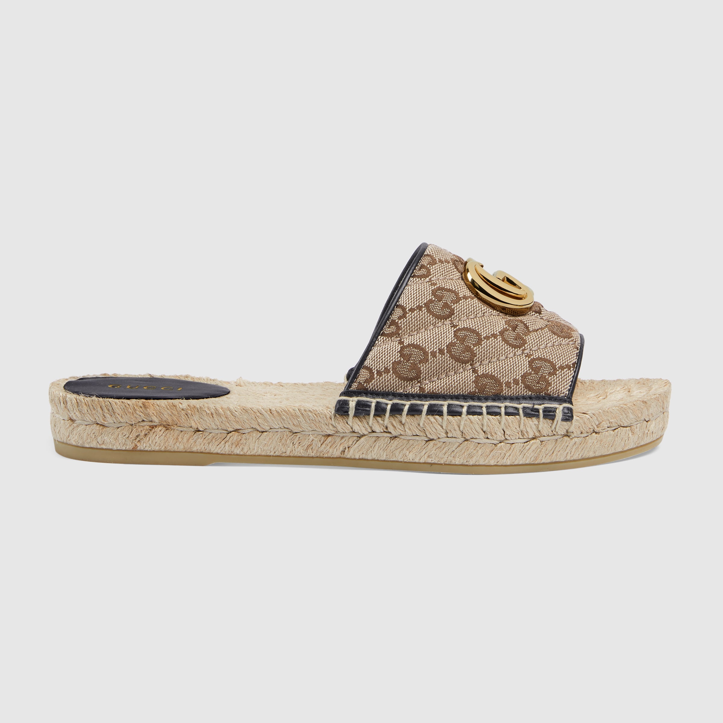 Women's GG matelassé canvas espadrille sandal in Original GG canvas ...