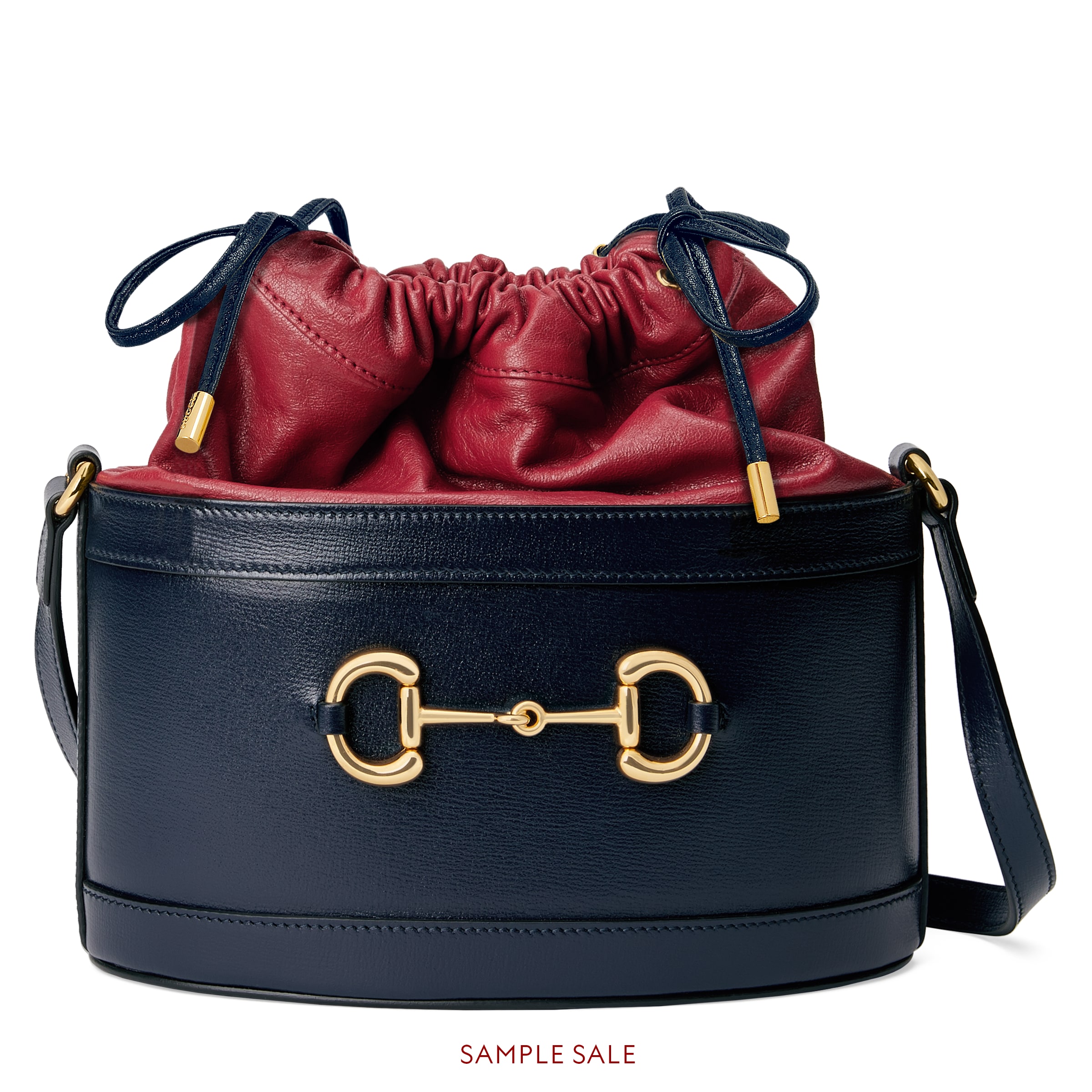 Blue / Red Leather Gucci 1955 Horsebit Bucket Bag GUCCI® UK