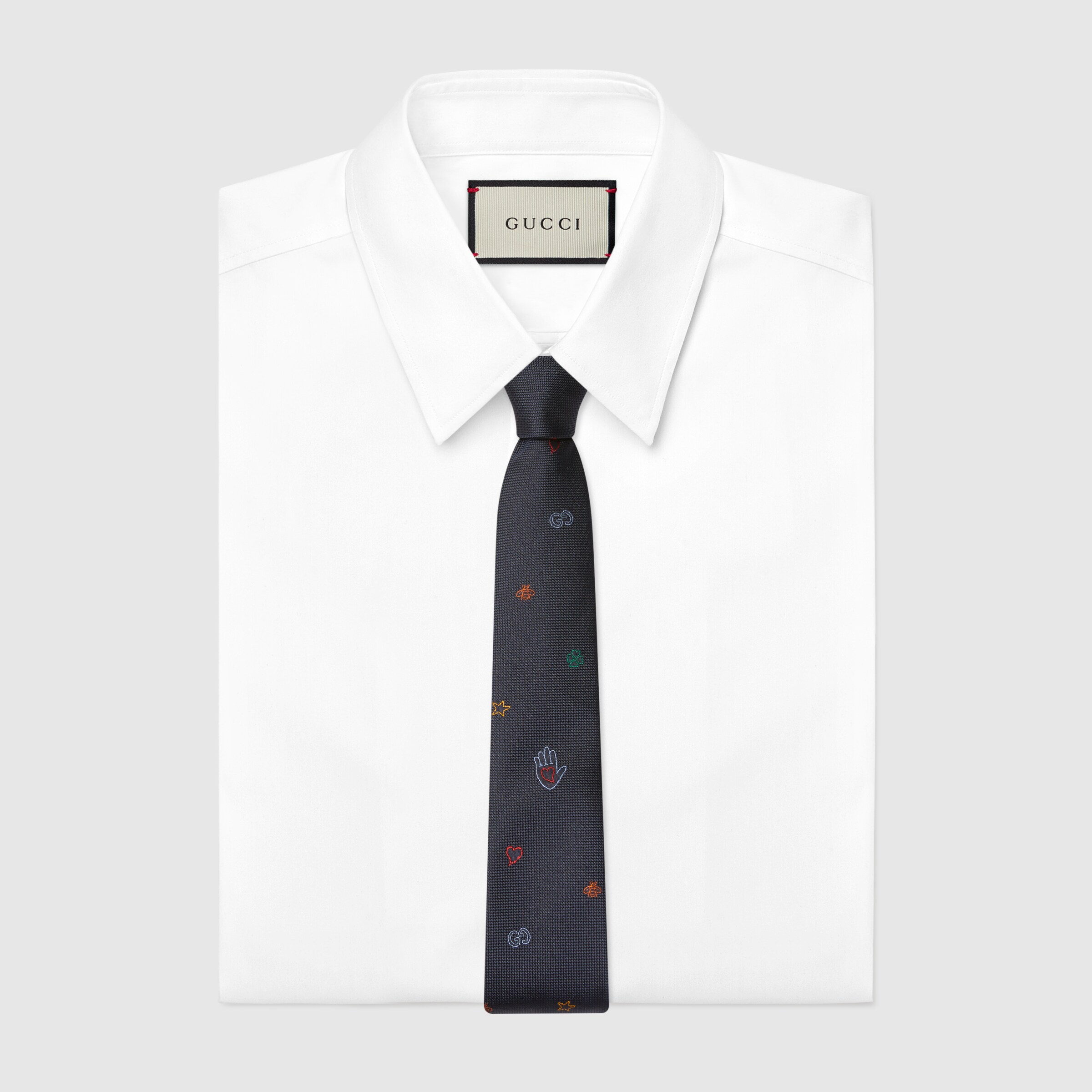 シンボルズ ジャカード シルク ネクタイ ・ミッドナイトブルー