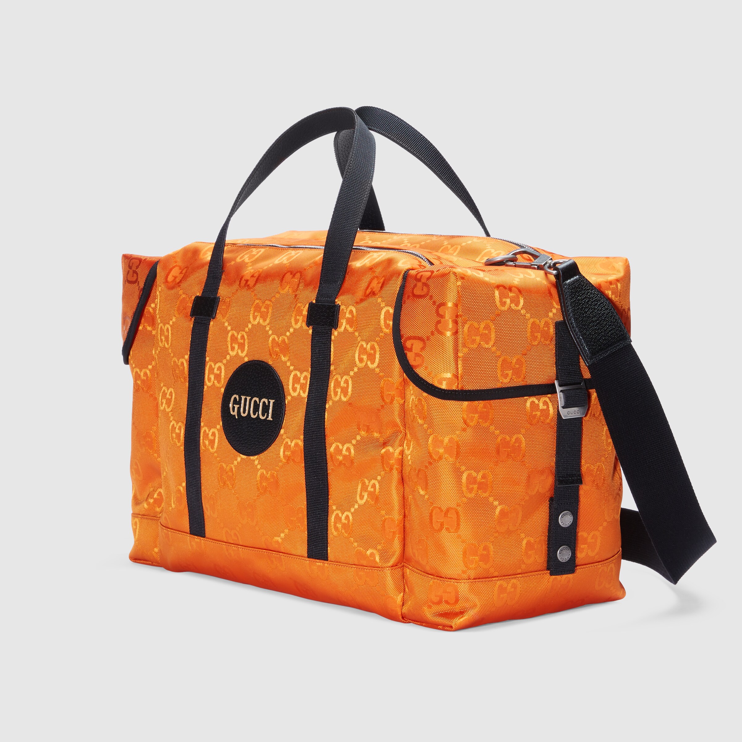 QA ®غوتشي ‎Gucci Off The Grid Duffle Bag In Orange GG ECONYL®
