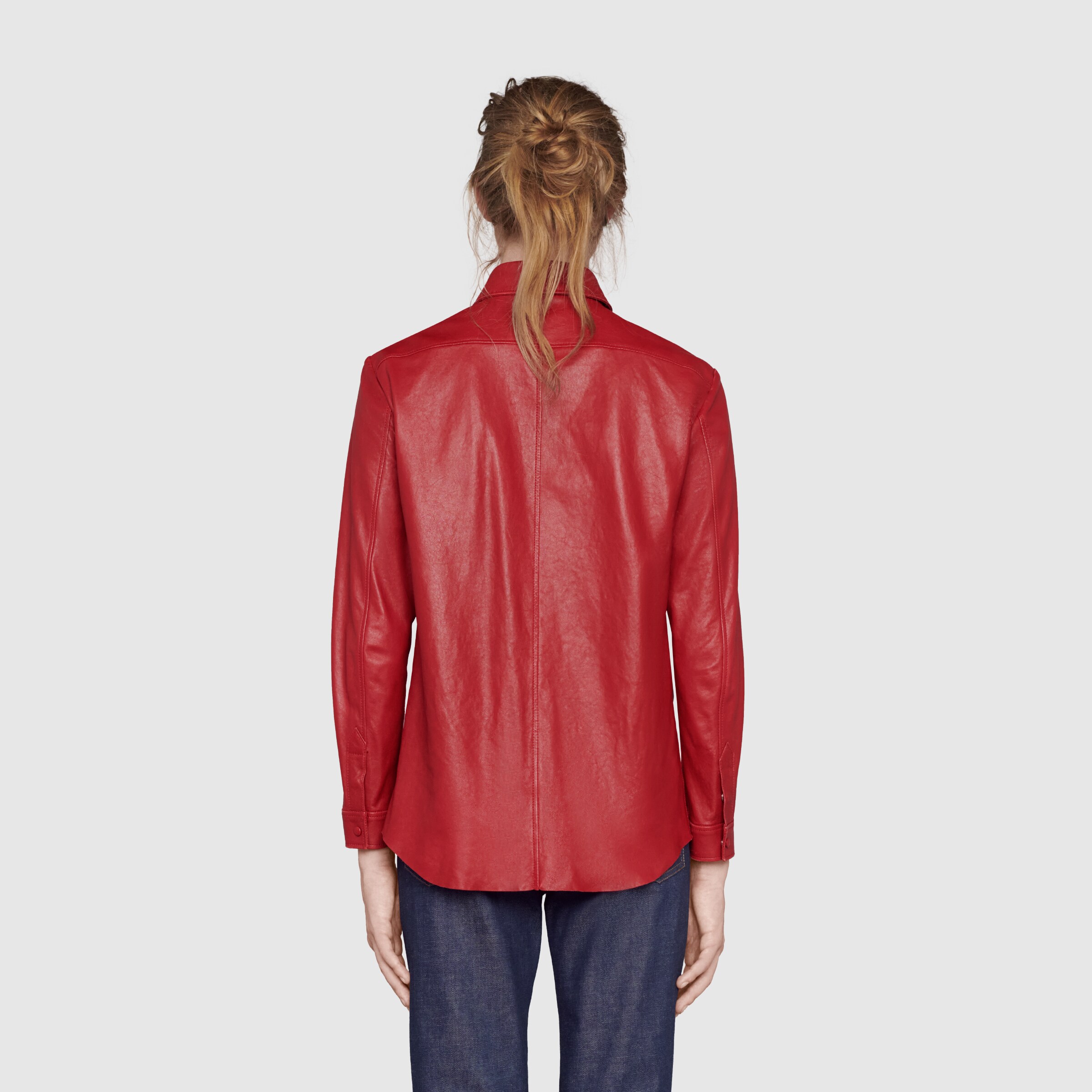 red gucci collar shirt
