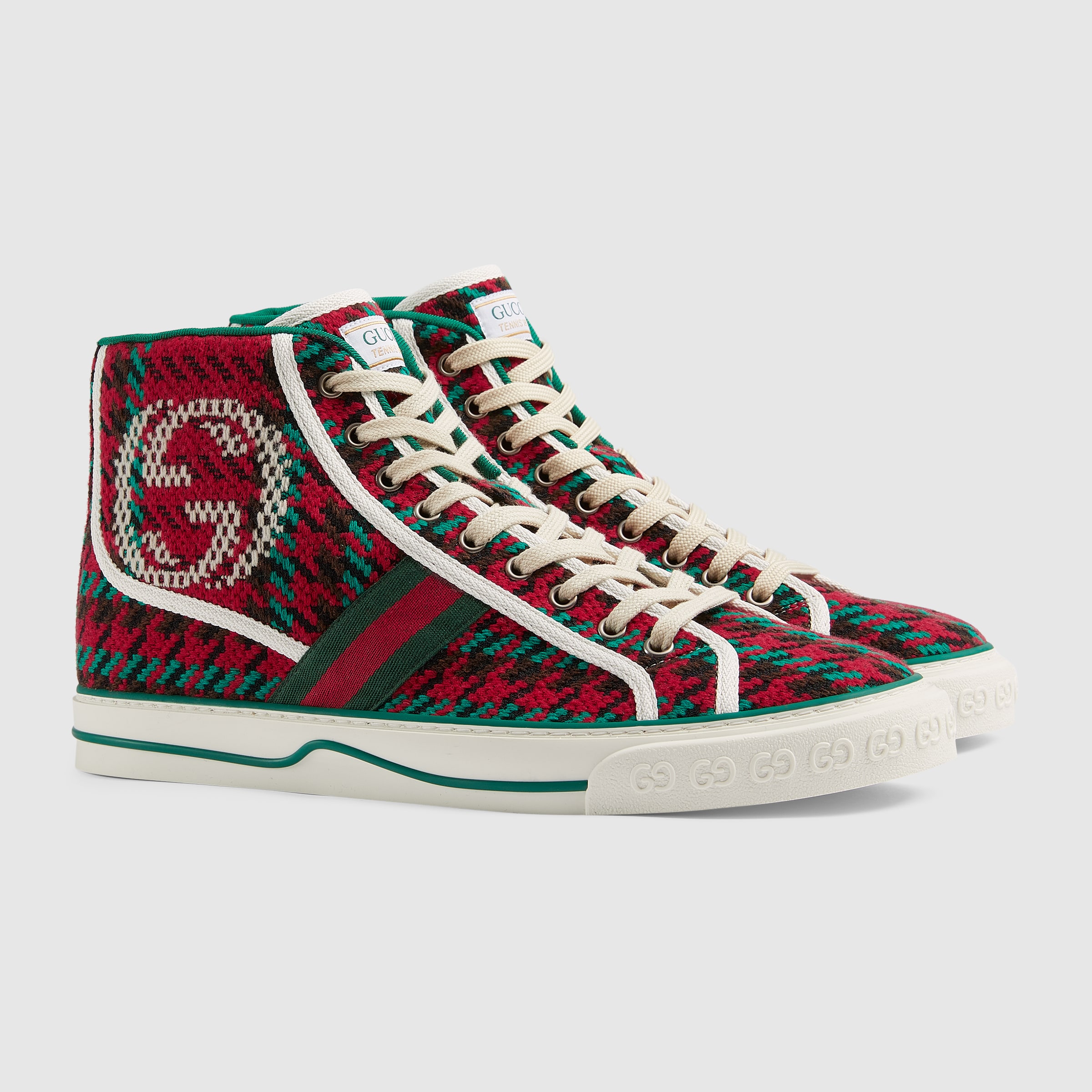 gucci tennis shoes red