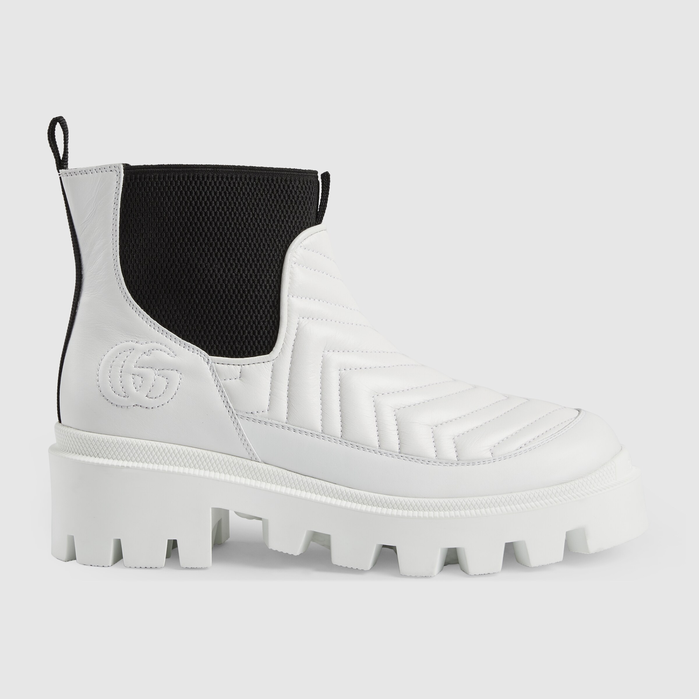 White Women's matelassé Chelsea boot GUCCI® US