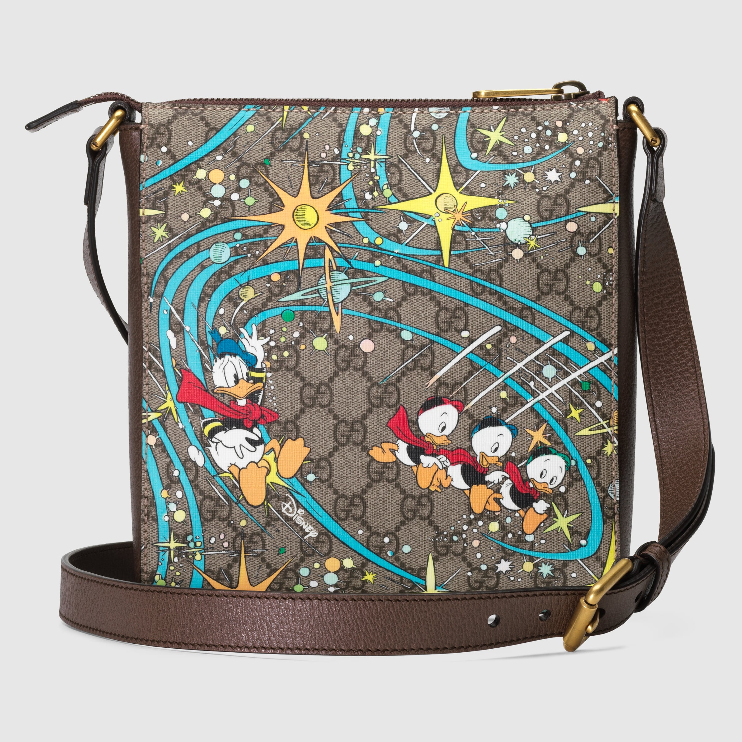 Bolso cruzado Donald Duck Disney x Gucci en GG Supreme beige y ébano
