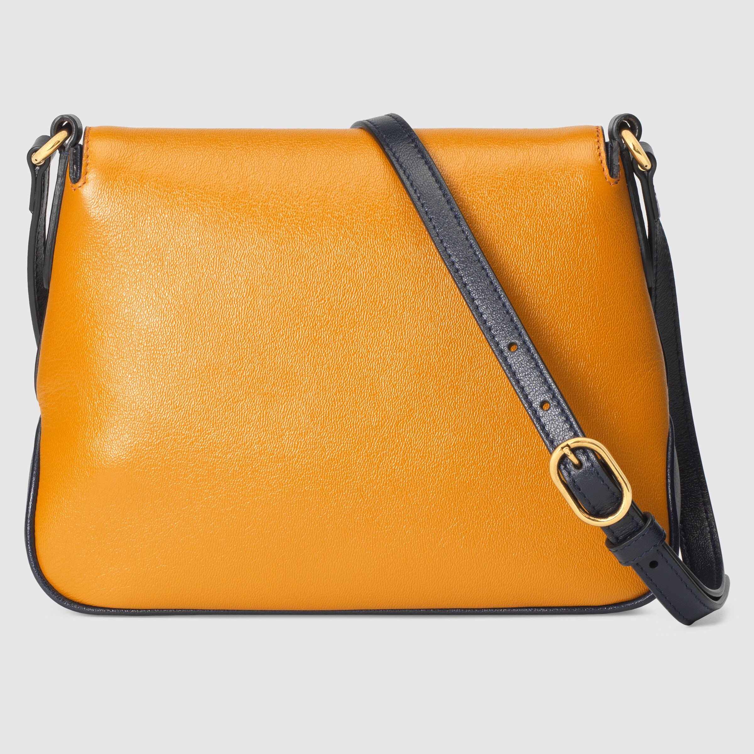 Small messenger bag with Double G in burnt orange leather GUCCI® UK