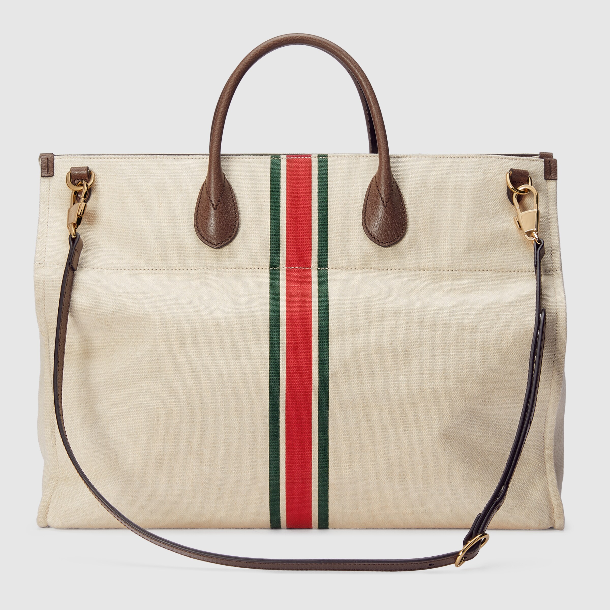 Bolso tote grande plegable en lino beige GUCCI® ES