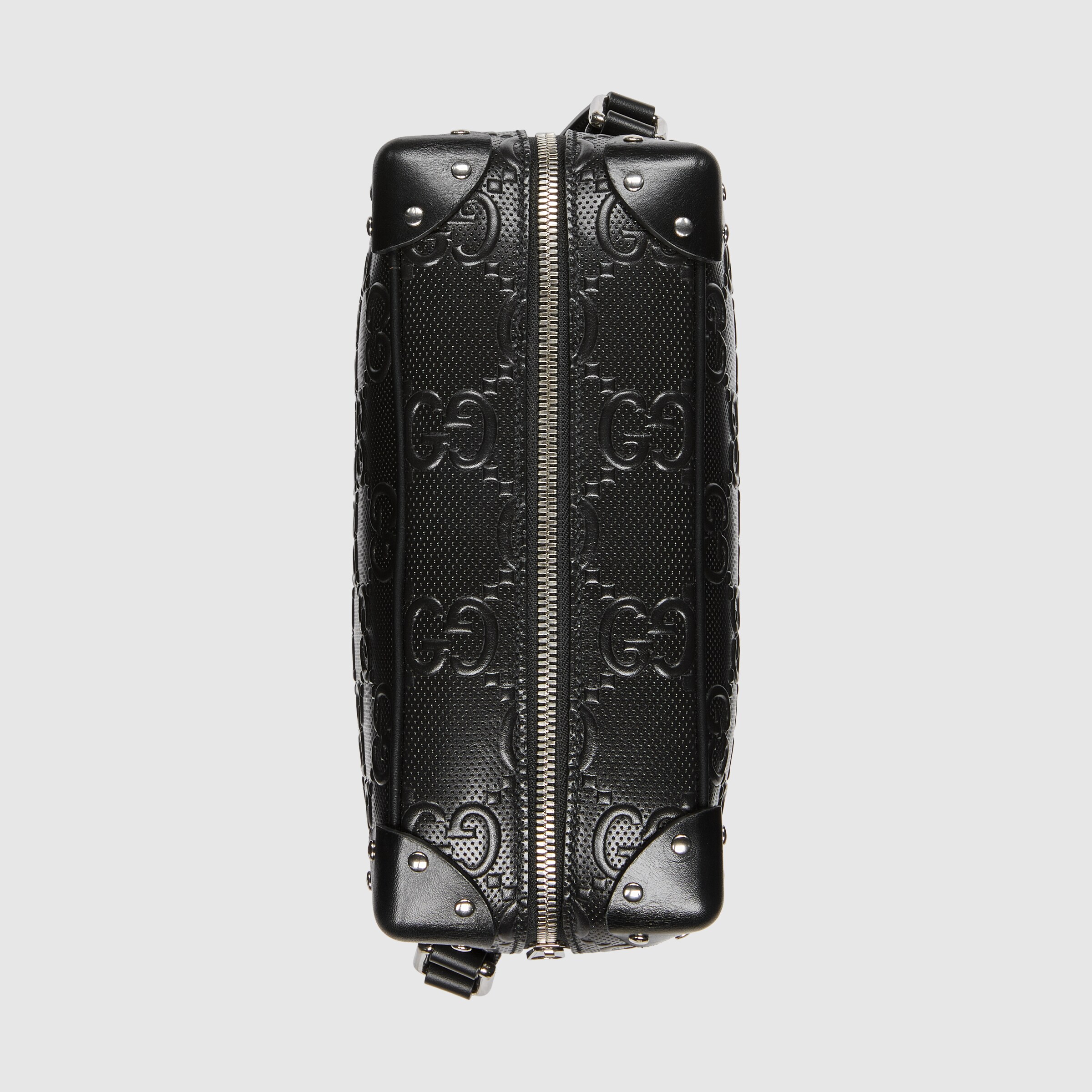 Black GG embossed shoulder bag | GUCCI® UK