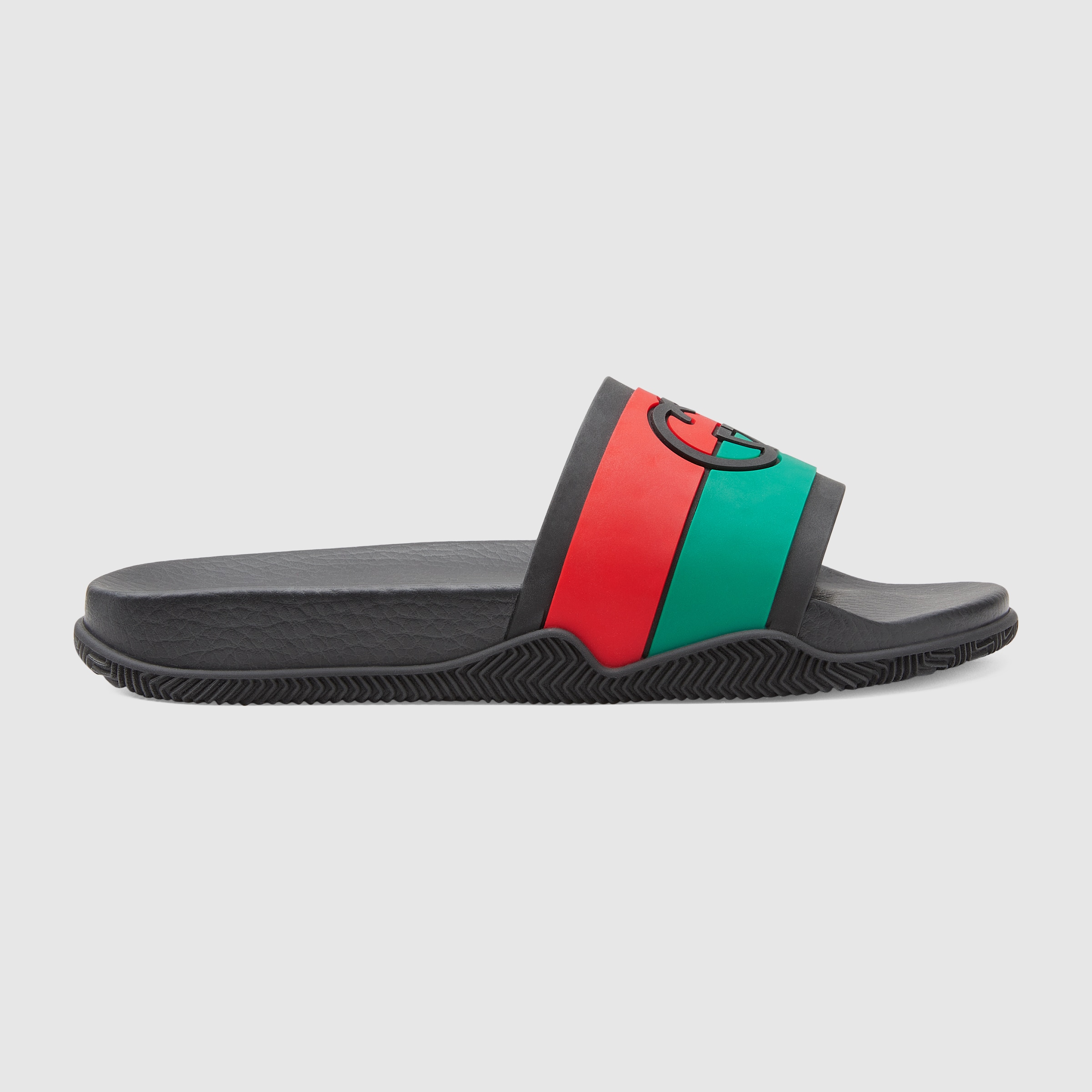 green gucci rubber slides