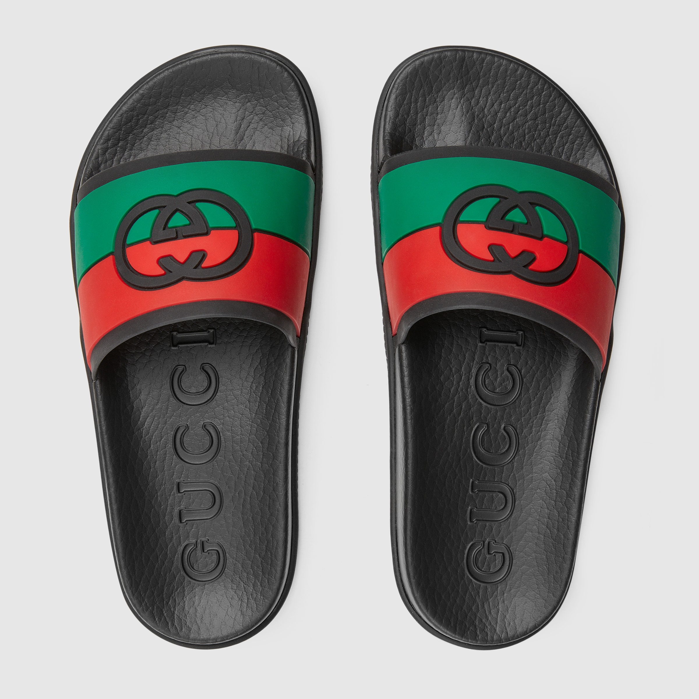 Black Women's Interlocking G slide sandal | GUCCI® US