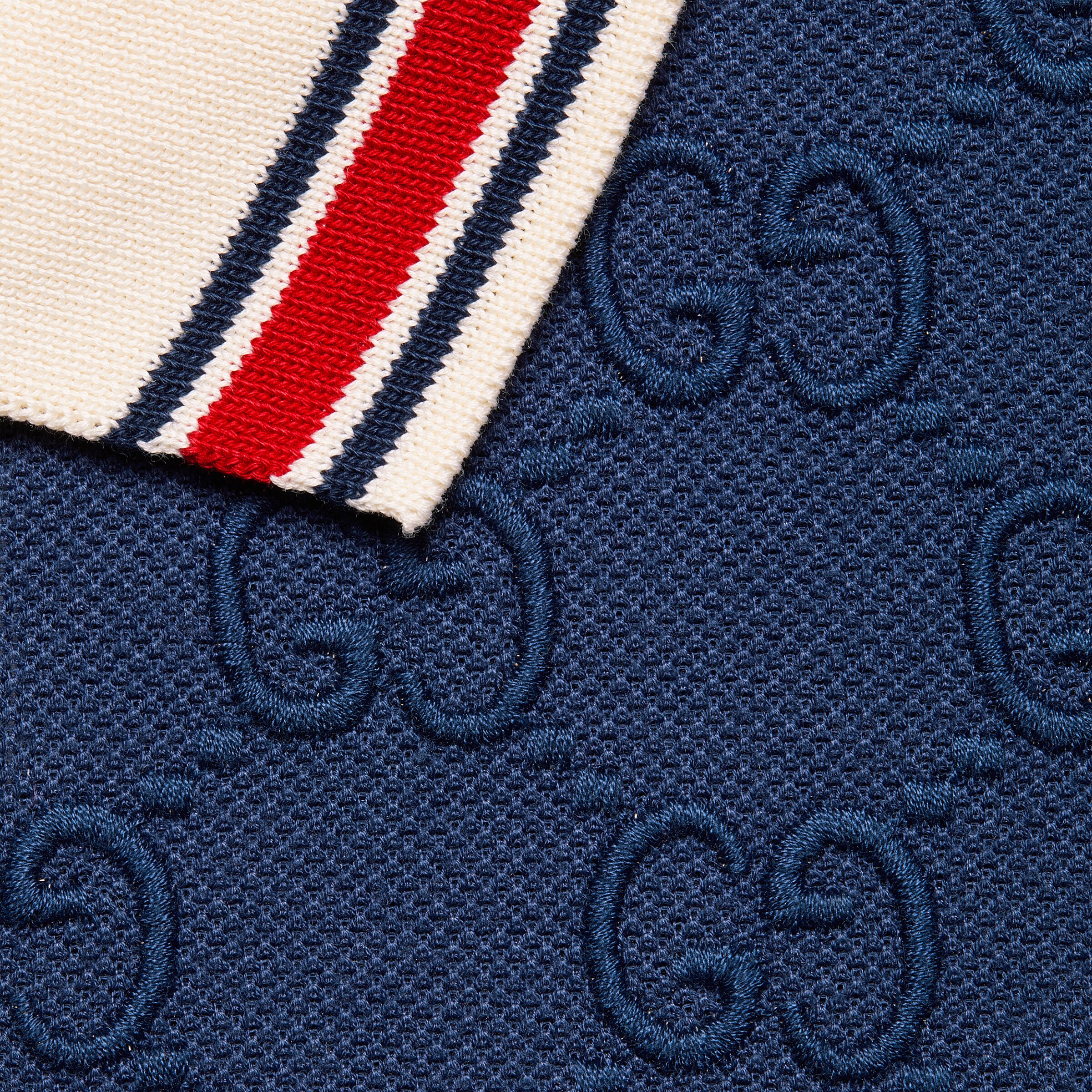 GG stretch cotton polo in dark blue | GUCCI® US