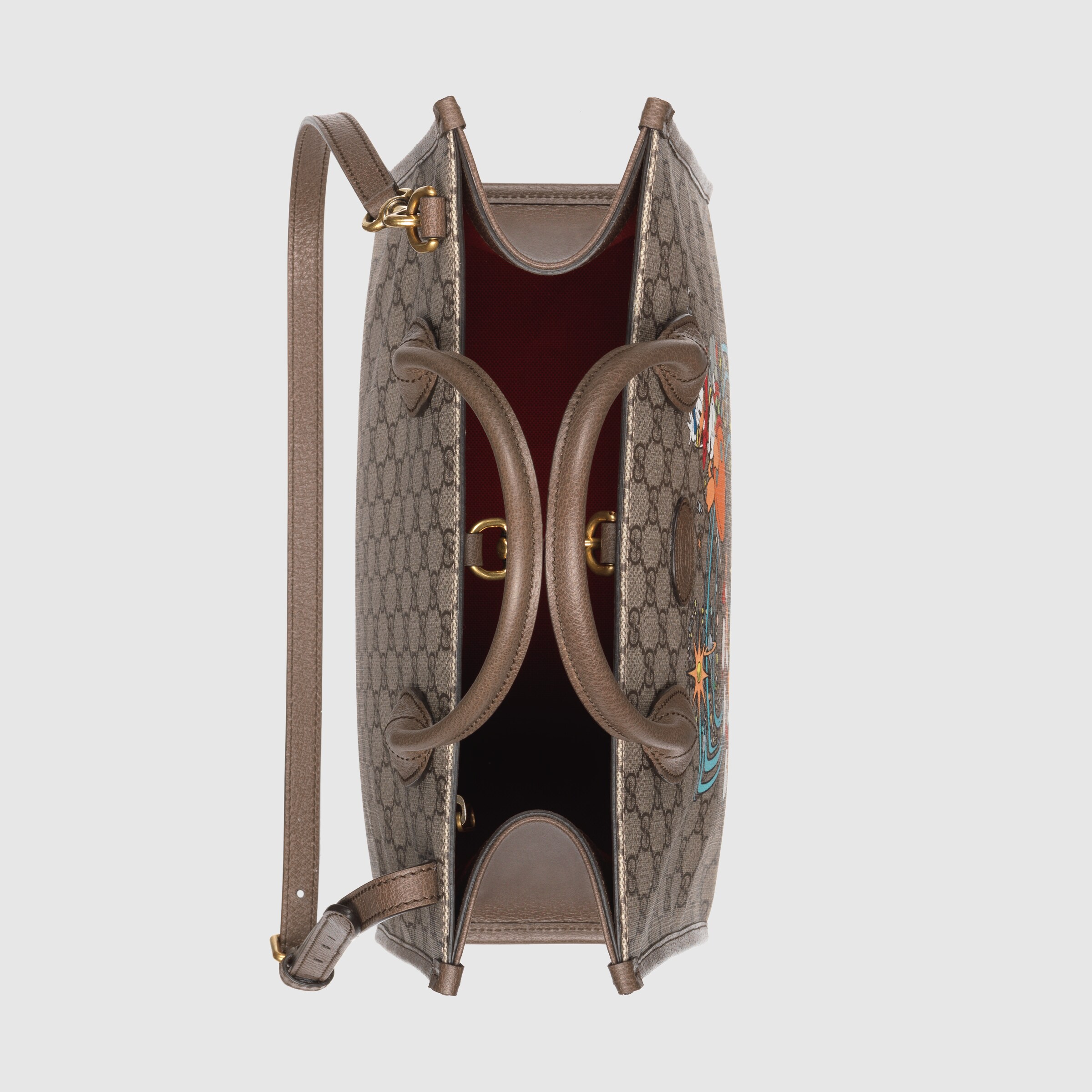 Disney x Gucci Donald Duck Tote Bag In Beige & Ebony GG Supreme GUCCI® 香港