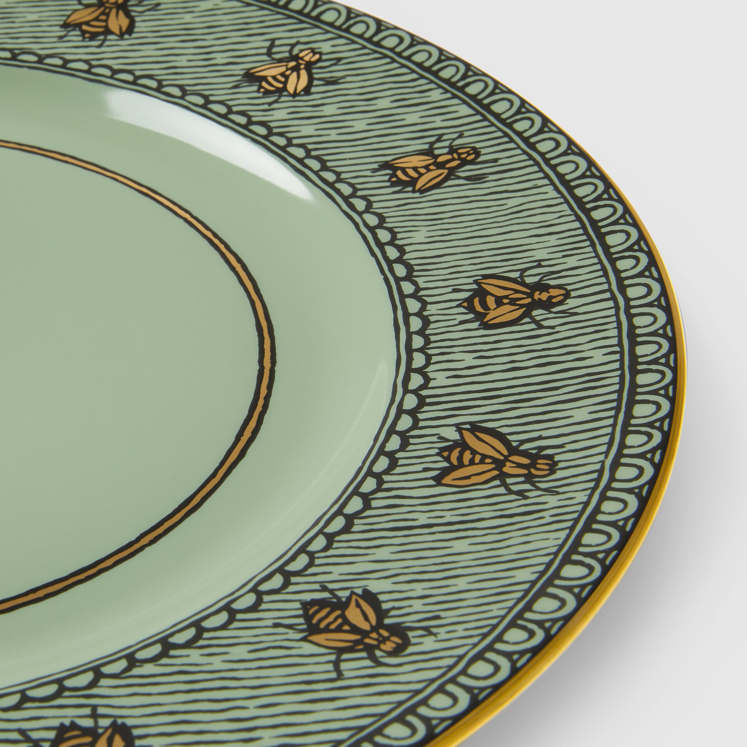 Gucci bee charger plate, set of two in light green Richard Ginori porcelain GUCCI® TH