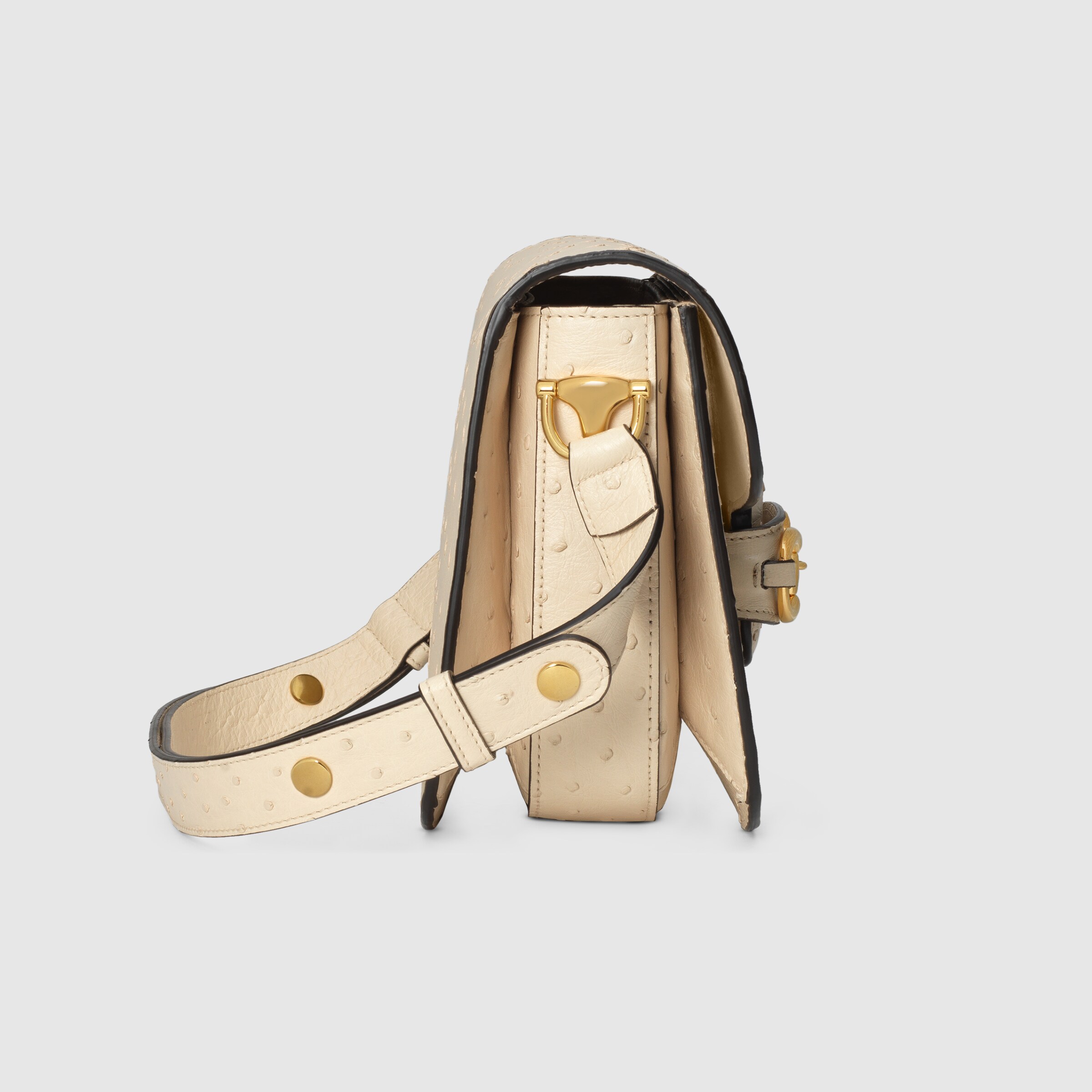 Gucci Horsebit 1955 ostrich bag in ivory GUCCI® 香港