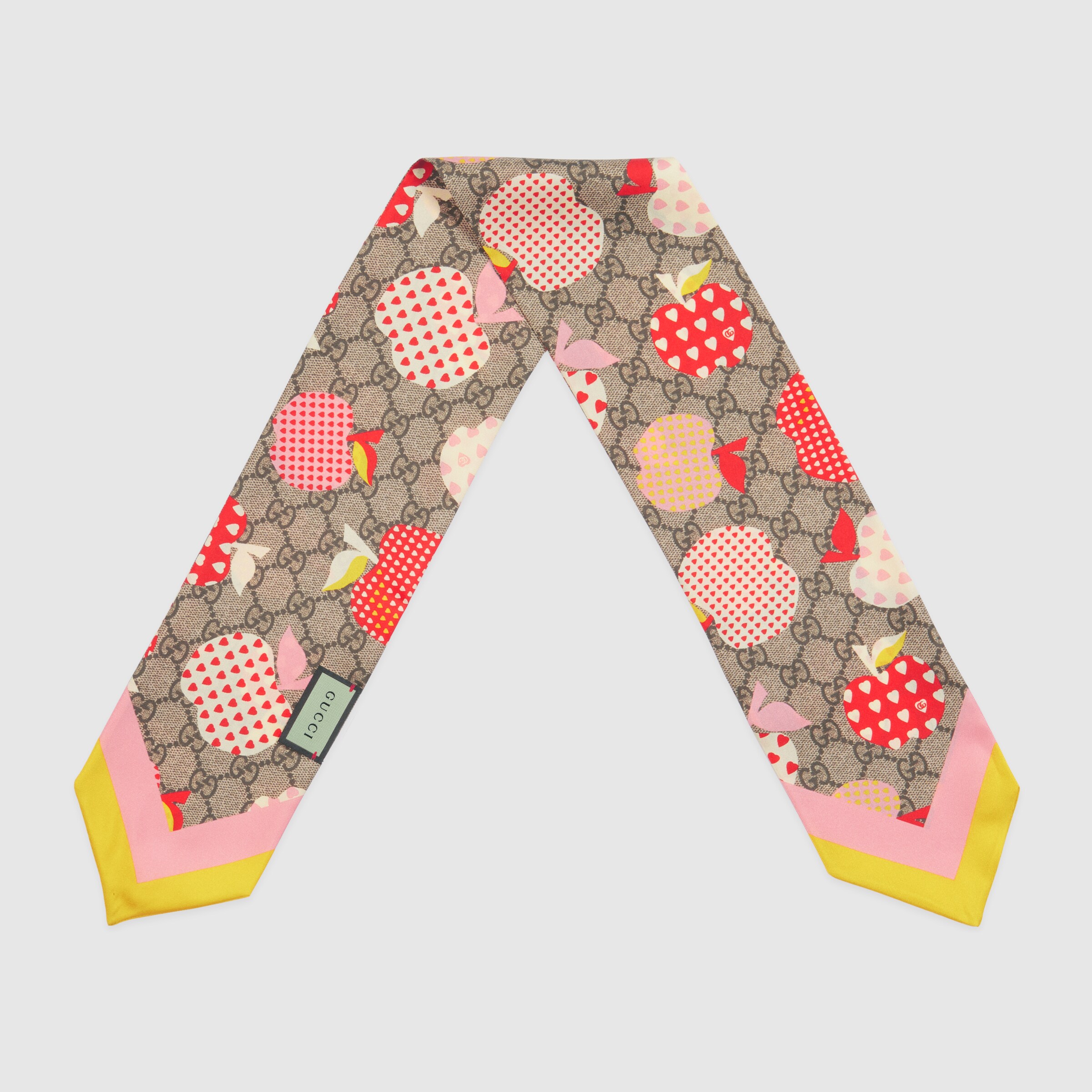 Gucci Les Pommes neck bow in beige and ebony GUCCI® NZ