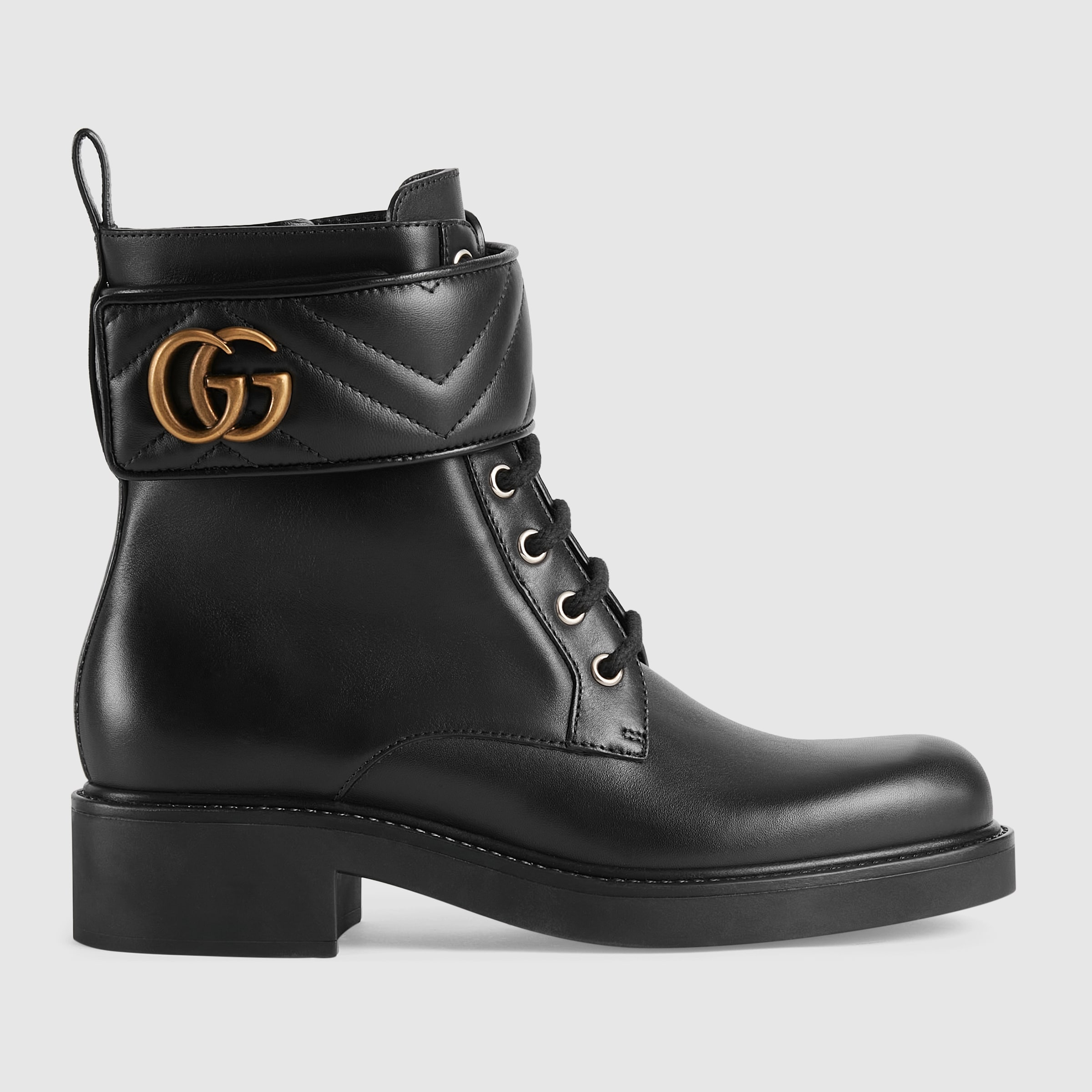 Womens Ankle Boot With Double G In Black Leather Gucci® Us