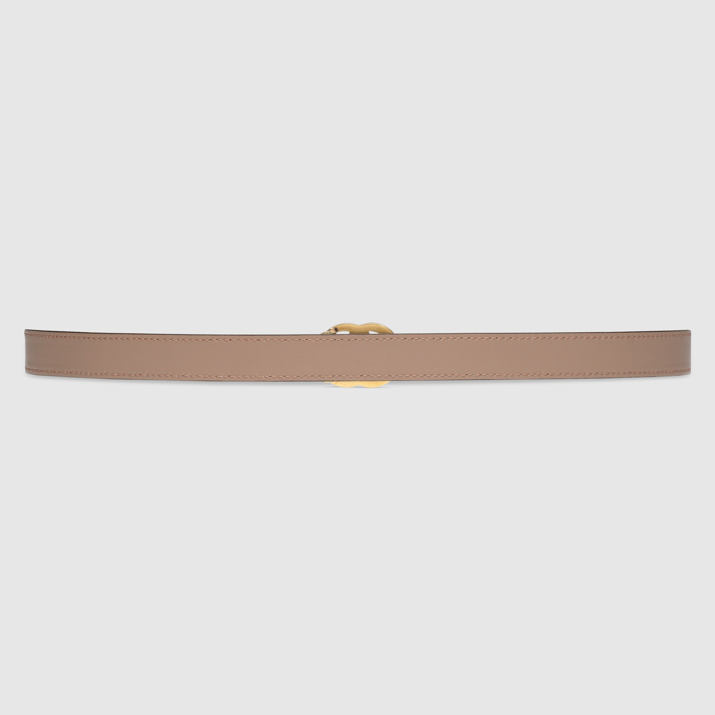 GG Marmont reversible thin belt in white and pink leather | GUCCI® US