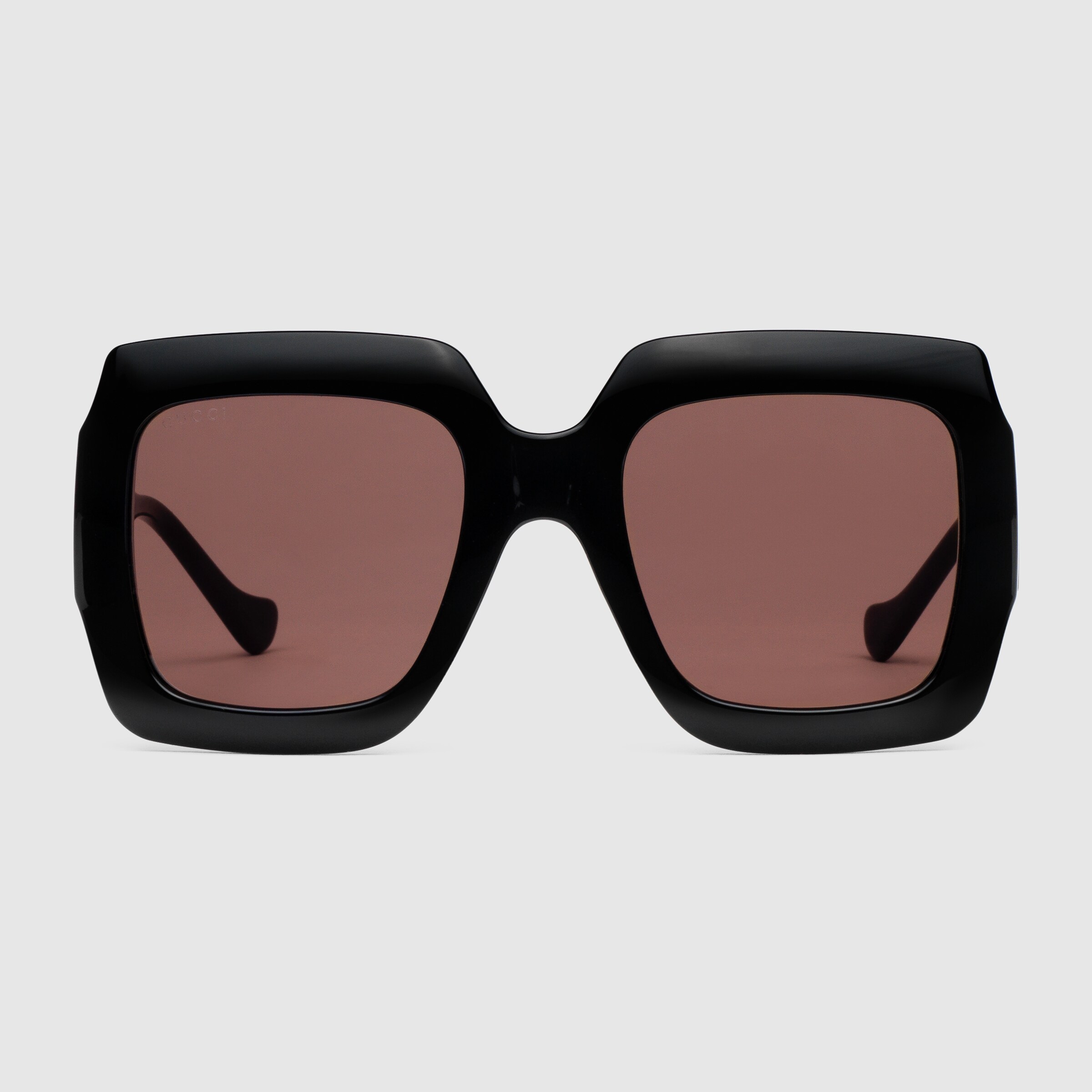 Rectangular sunglasses with chain in black injection GUCCI® US