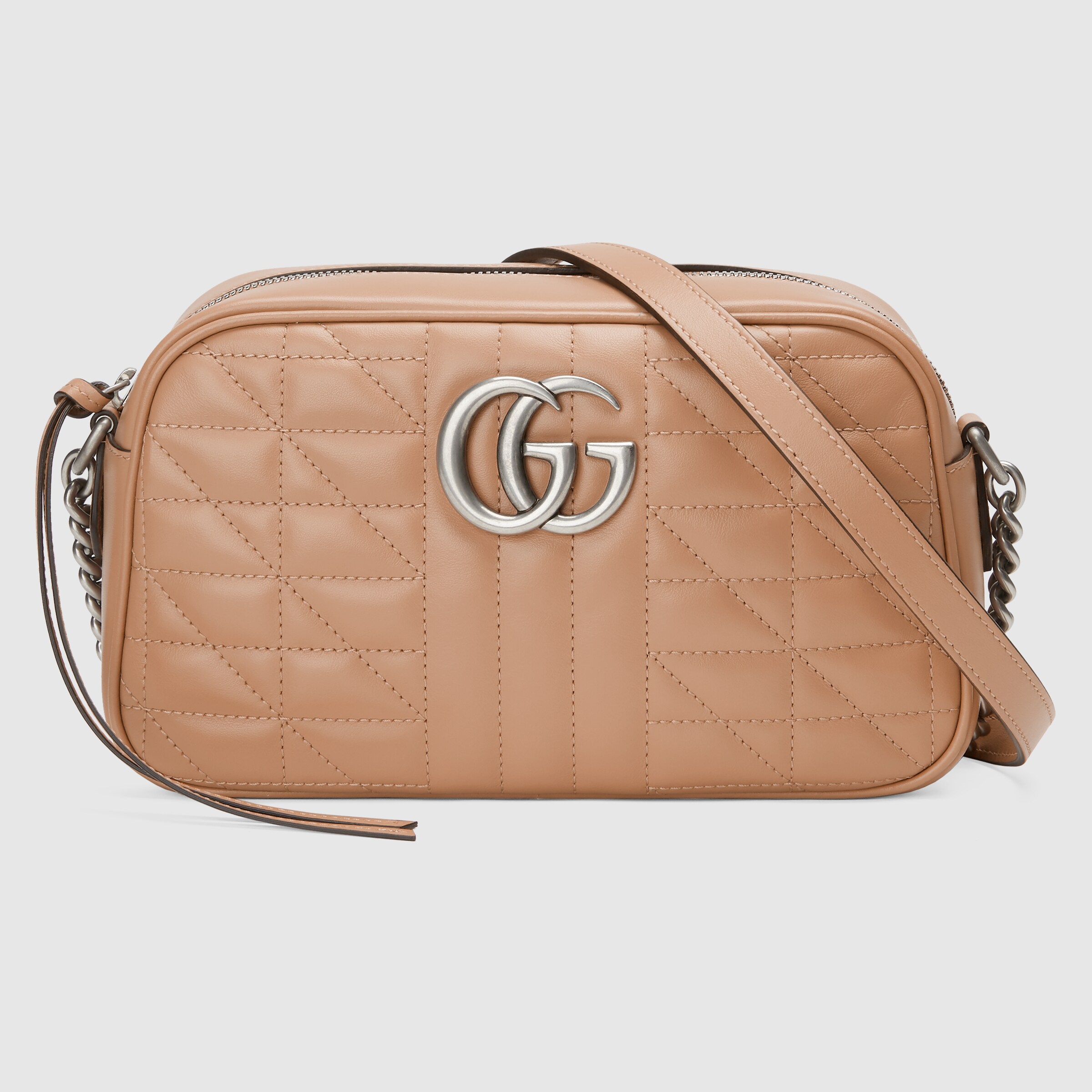 GG Marmont small shoulder bag in rose beige leather | GUCCI® US