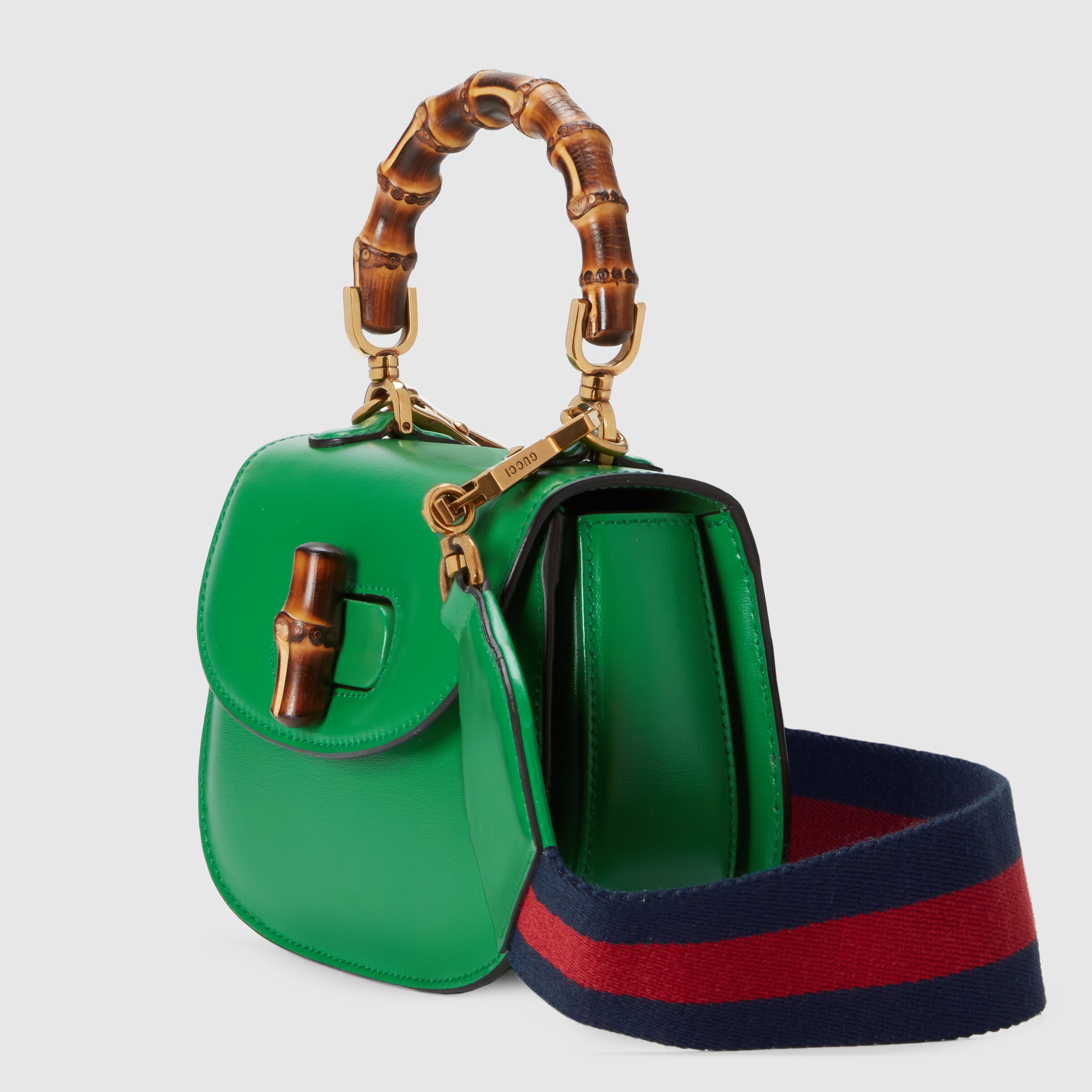 Gucci Bamboo 1947 mini top handle bag in green leather GUCCI® US