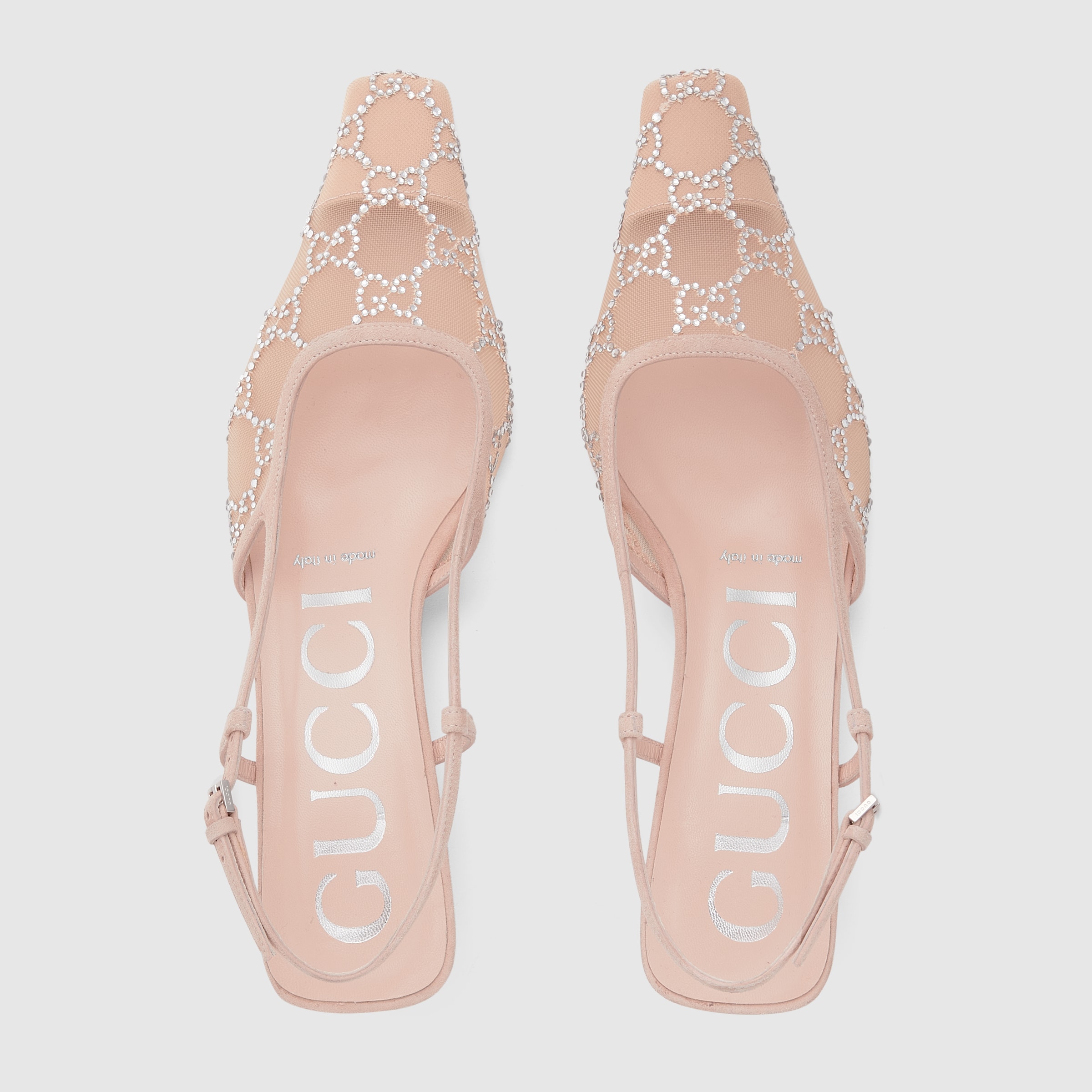 Women's GG slingback pump in rose beige mesh GUCCI® UK