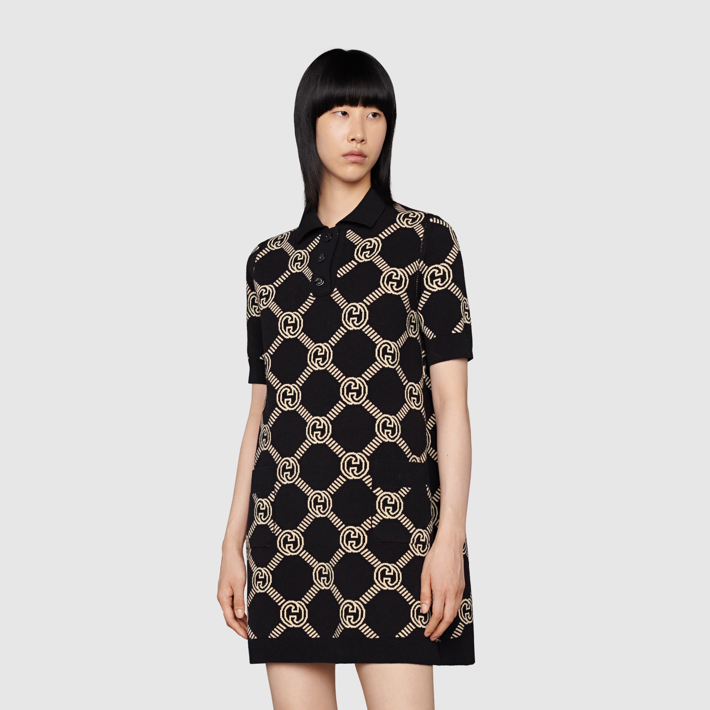 Reversible Interlocking G polo dress in multicolour | GUCCI® TH