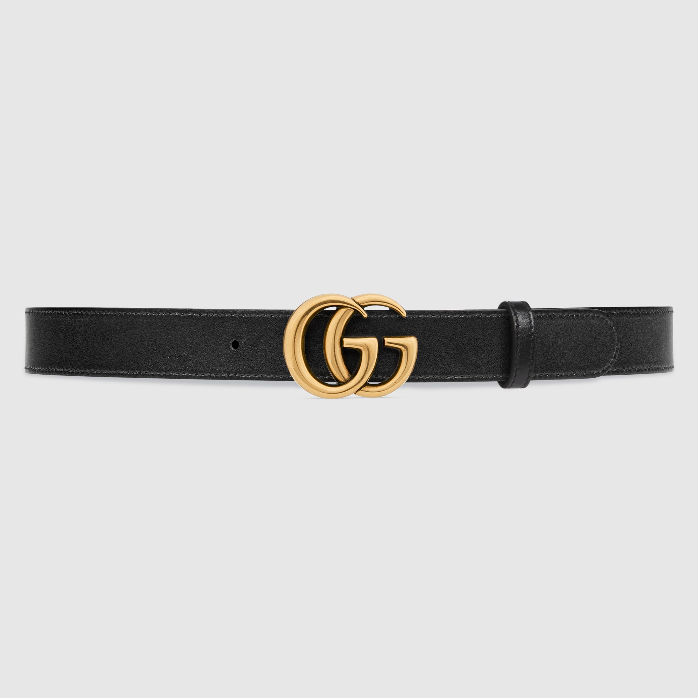 GG Marmont reversible belt in black leather | GUCCI® US