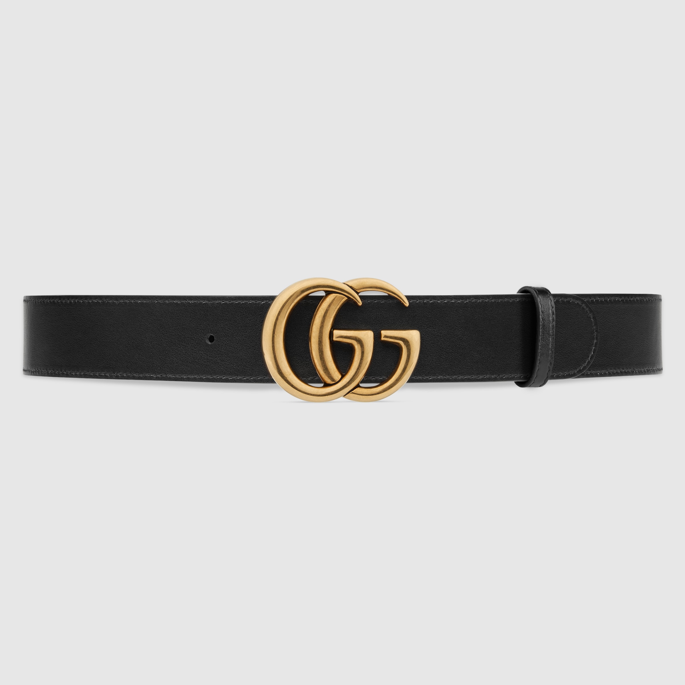 GG Marmont reversible belt in black leather | GUCCI® US