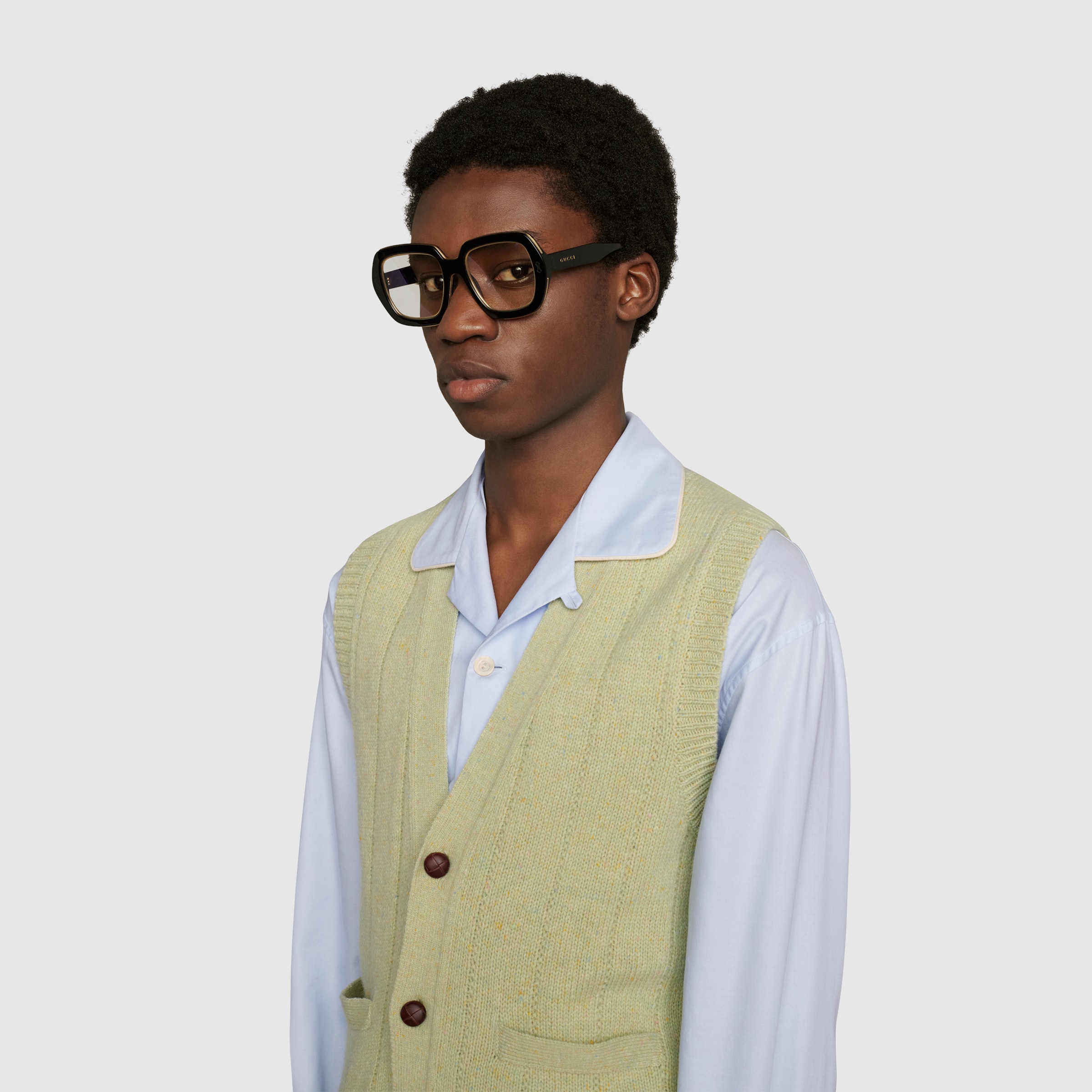 グッチ Belted rib wool knit vest ニットベスト 