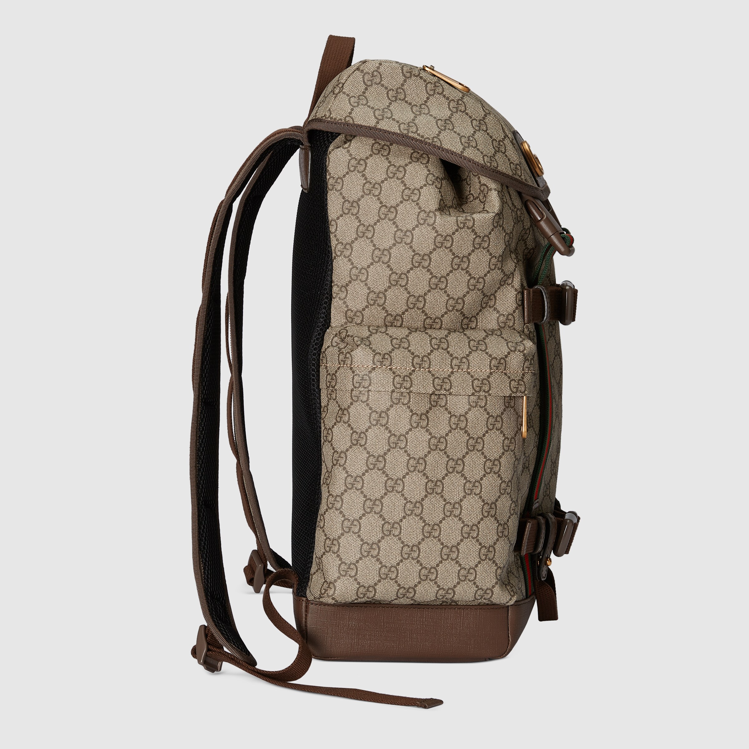 GG skateboard backpack with  in beige and ebony Supreme GUCCI