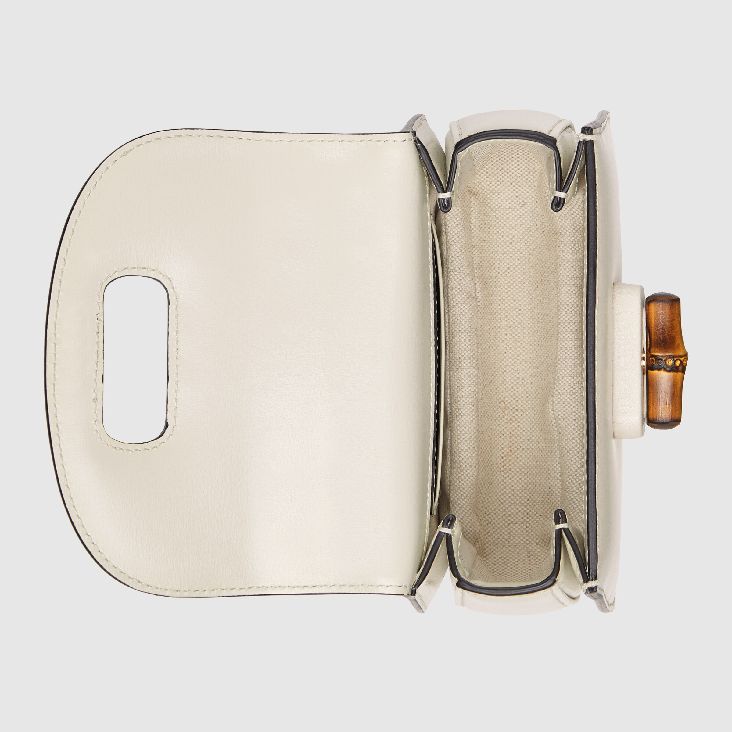 GUCCI ホワイトレザーバンブーハンドバッグ 686864_10ODT_8454_007_057_0000