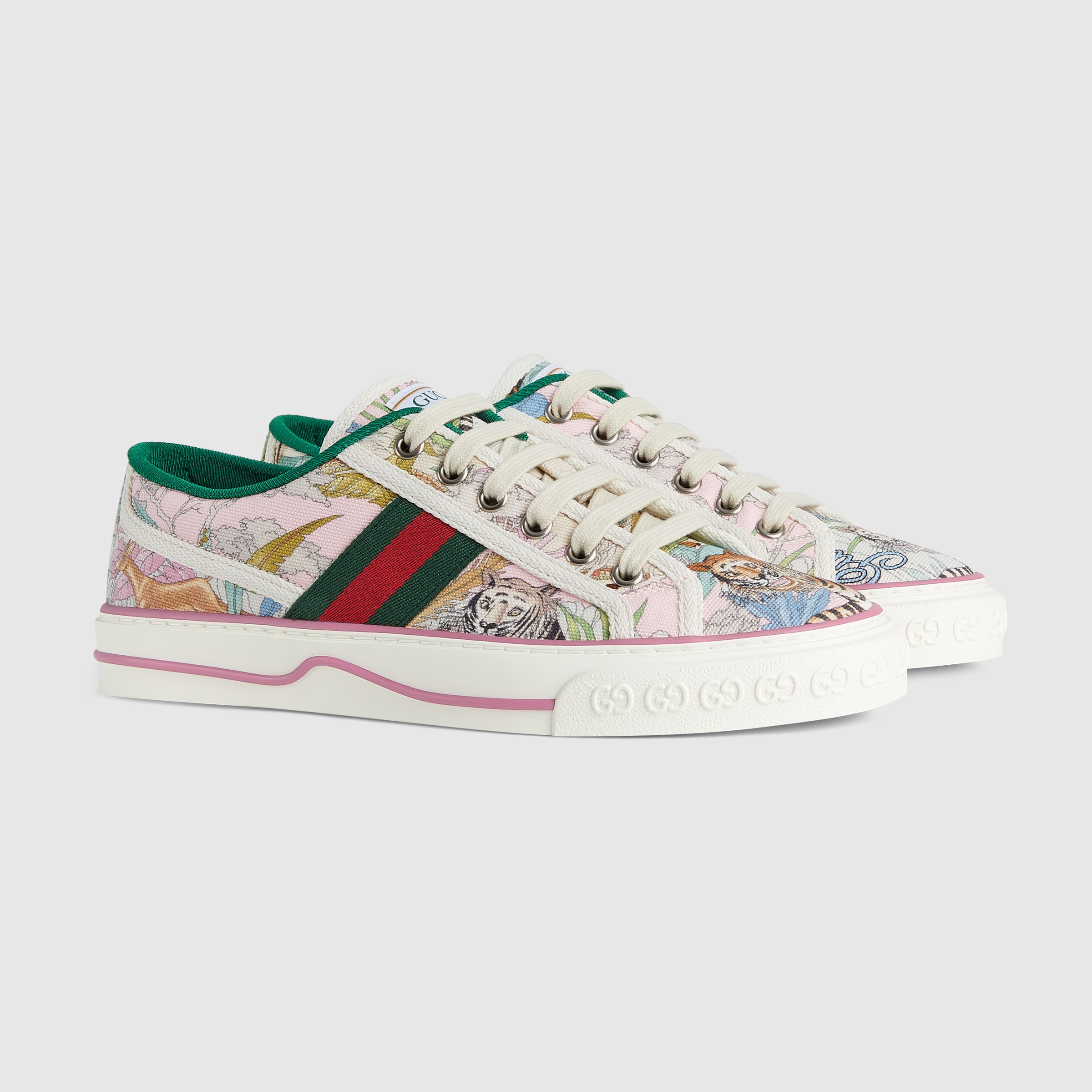 Gucci Tiger Women's Tennis 1977 sneaker in pink leather GUCCI® PT