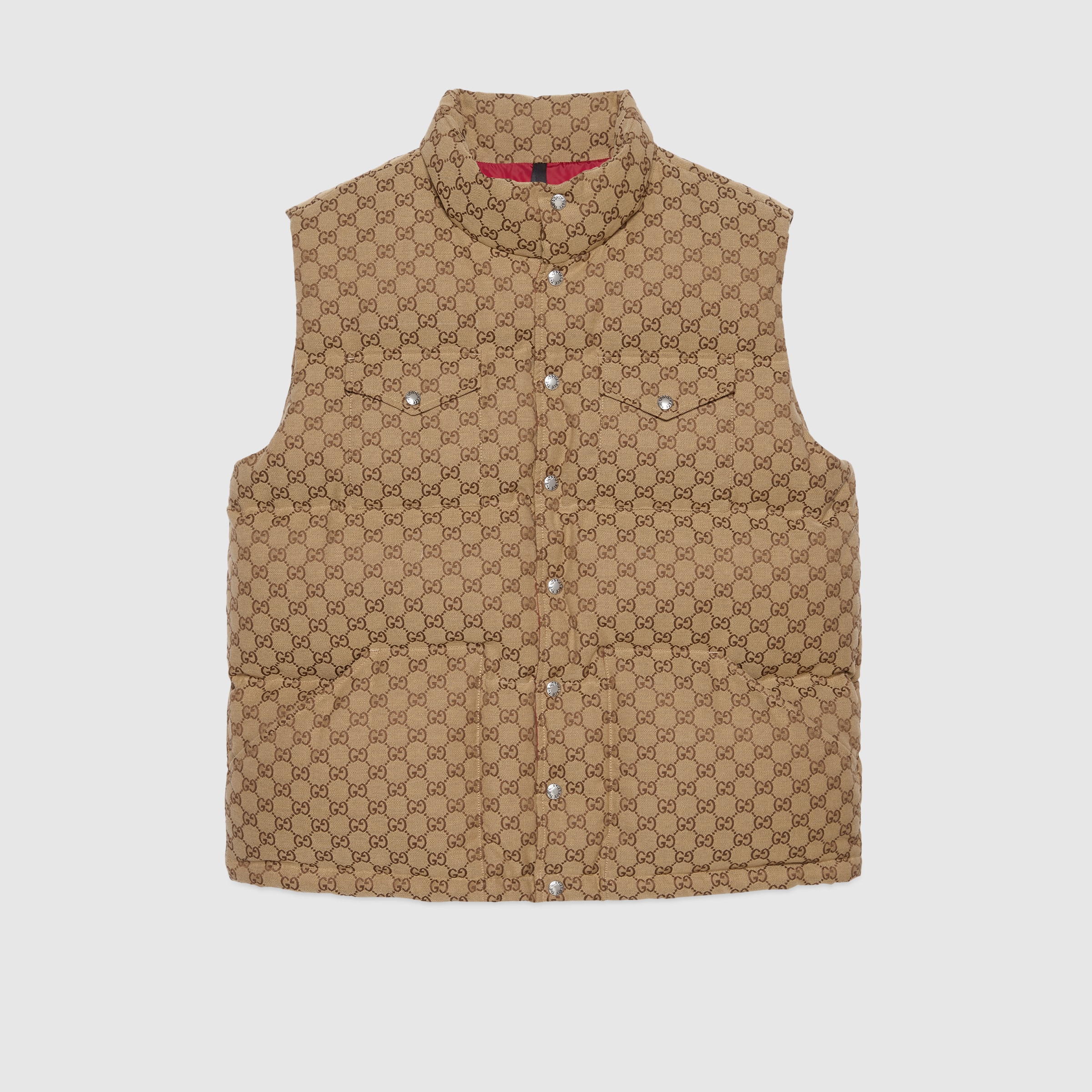 The North Face x Gucci down vest in beige and ebony GUCCI® FI The North Face x Gucci down vest in beige and ebony GUCCI® FI