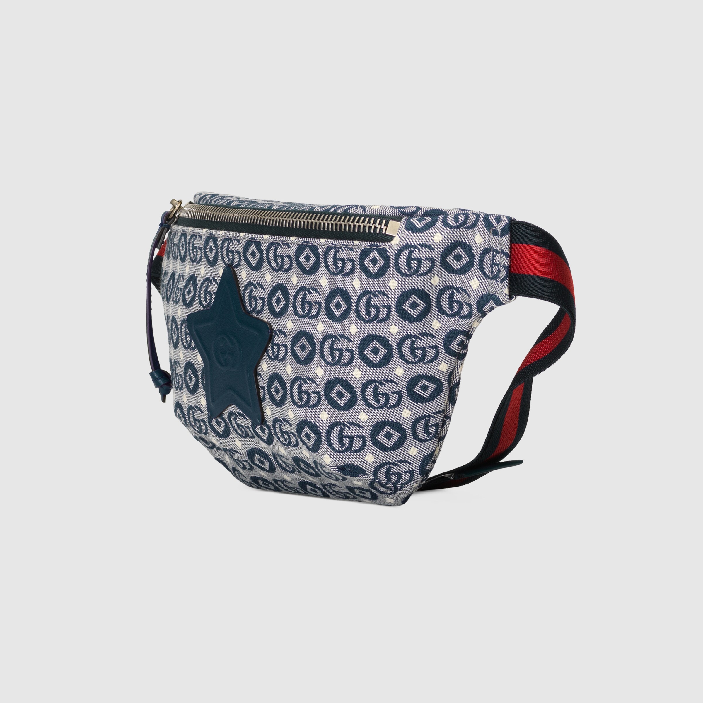 Children's star belt bag in blue and white cotton GUCCI® US