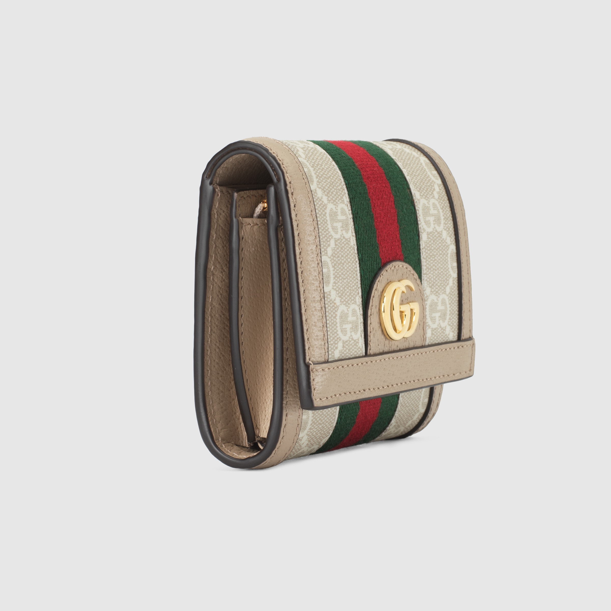 美品　GUCCIオフィディア　カードケース　ウォレット　ベージュ オフィディア〕GG カードケース ウォレット ・ベージュ＆ホワイト