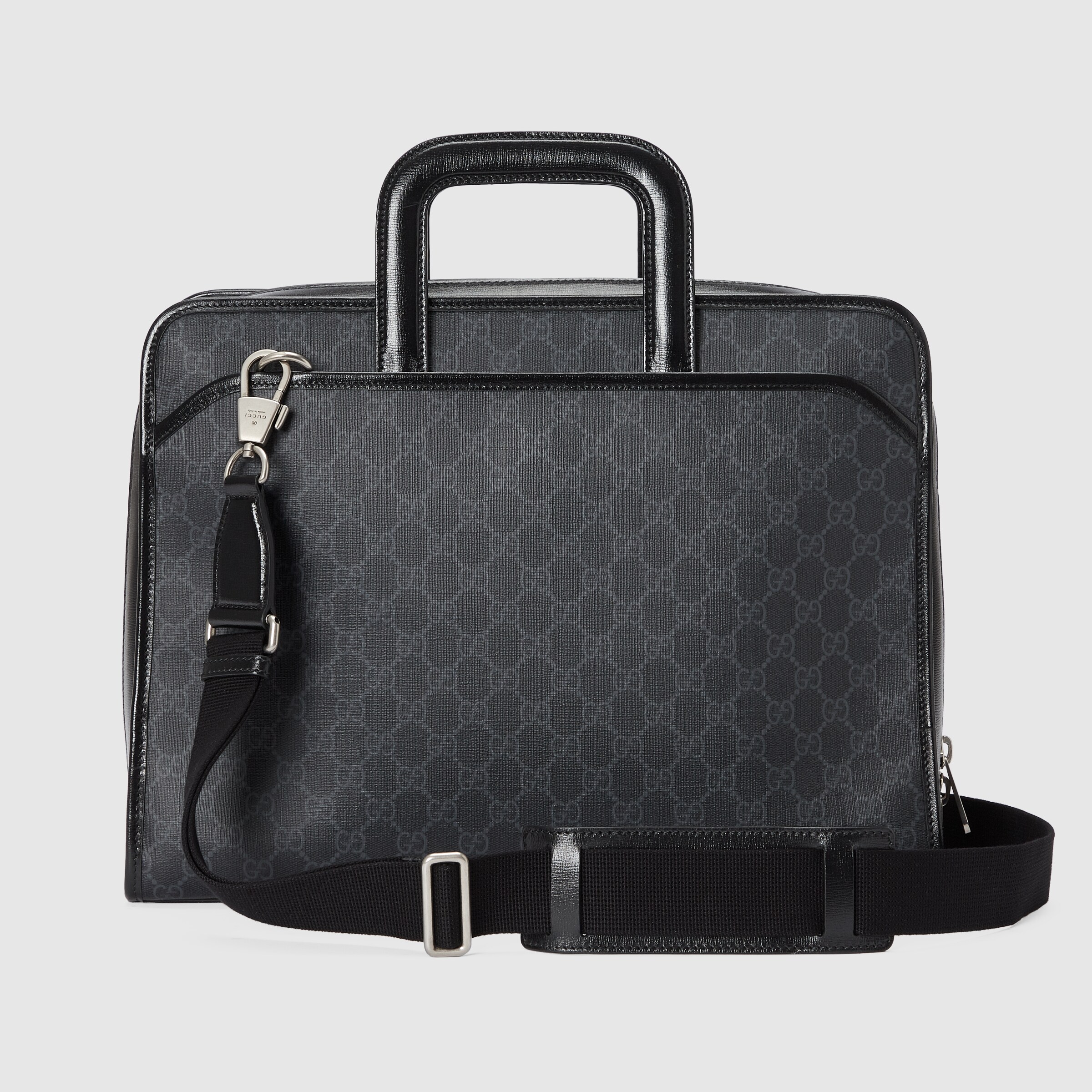 Large briefcase with Interlocking G in black Supreme | GUCCI® Australia