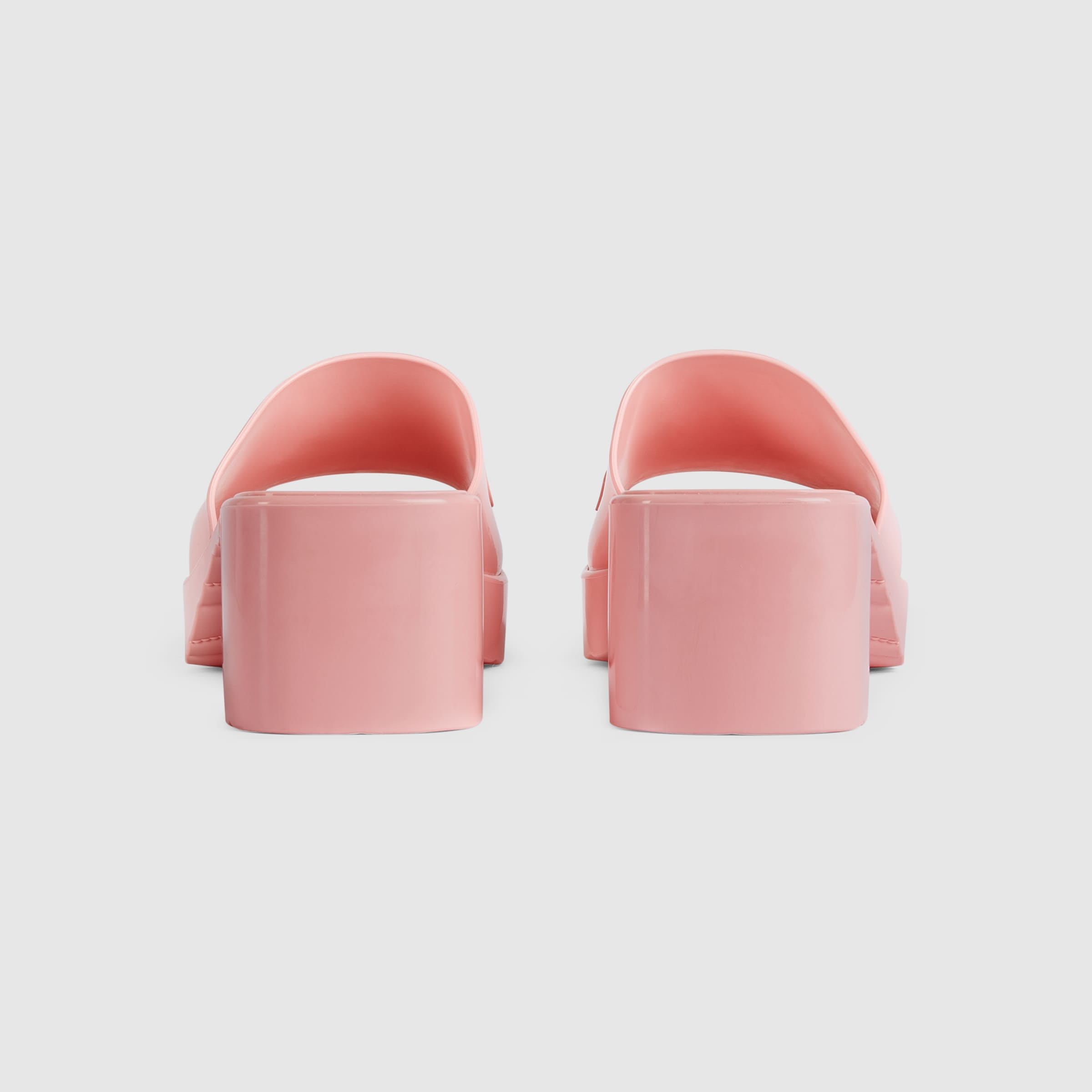 Women's rubber slide sandal in pastel pink rubber GUCCI® US