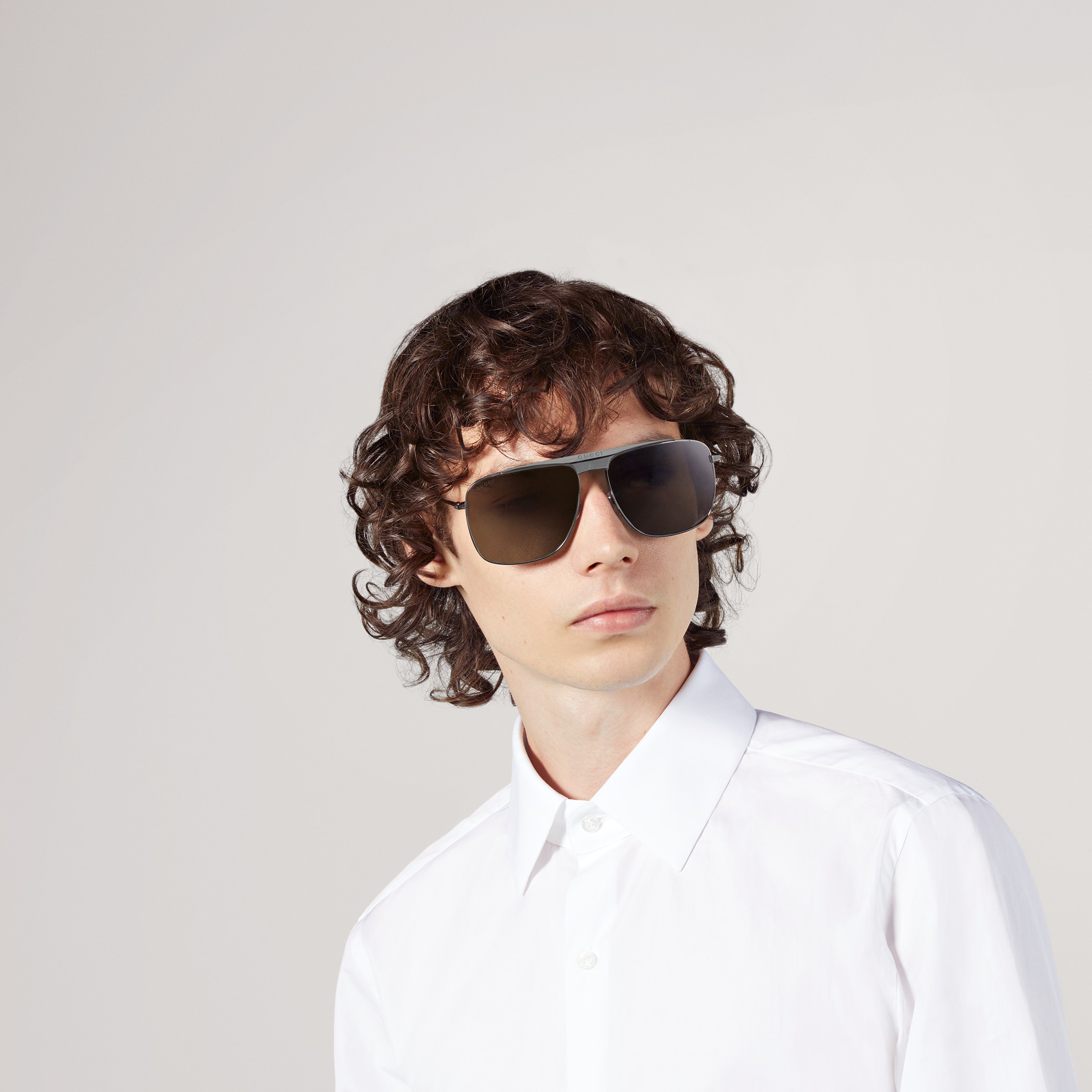 GUCCI グッチ サングラス GG0422S-001 Ruthenium Gucci GG0422S Sunglasses | FramesDirect.com