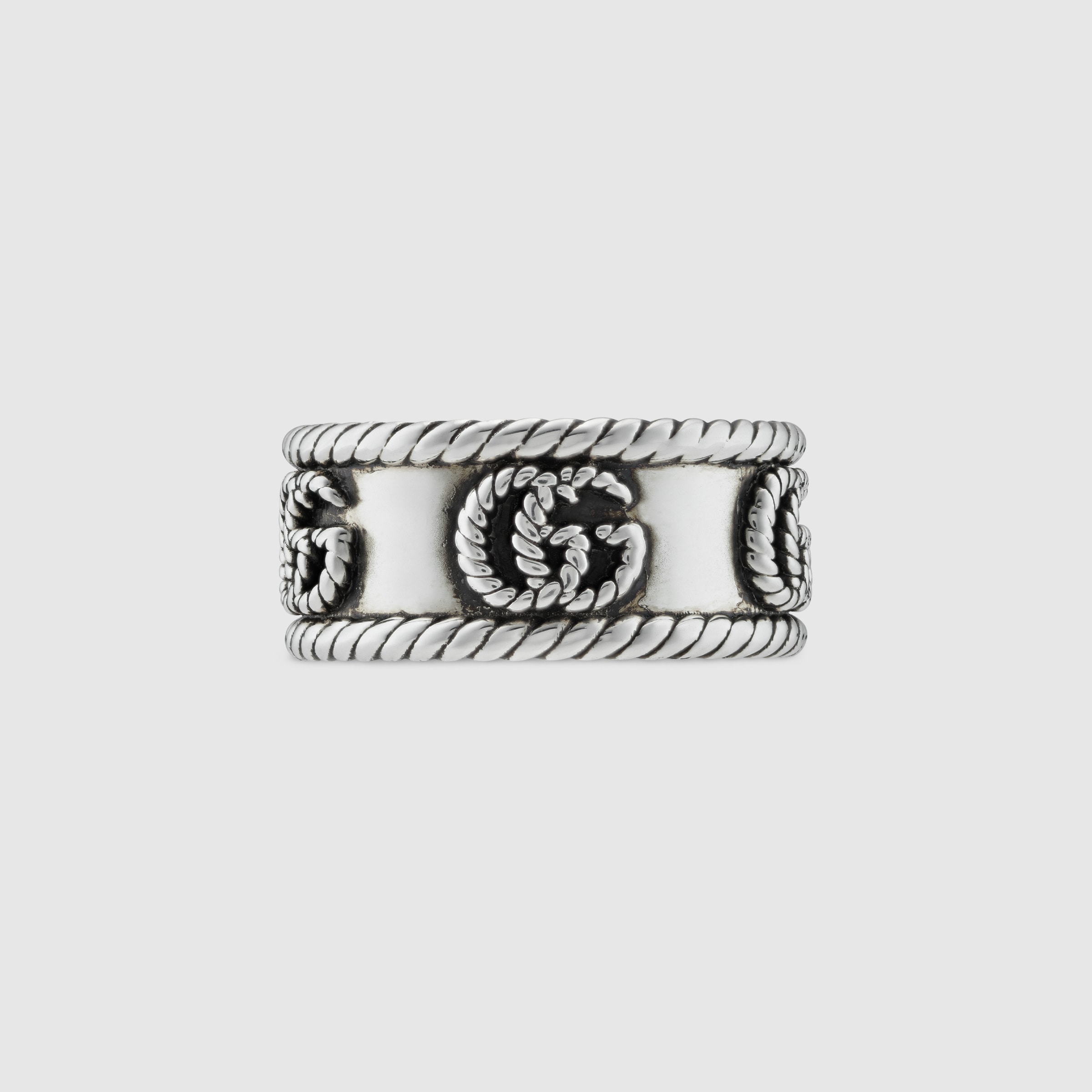 Gucci Interlocking ring in 925 sterling silver | GUCCI® US