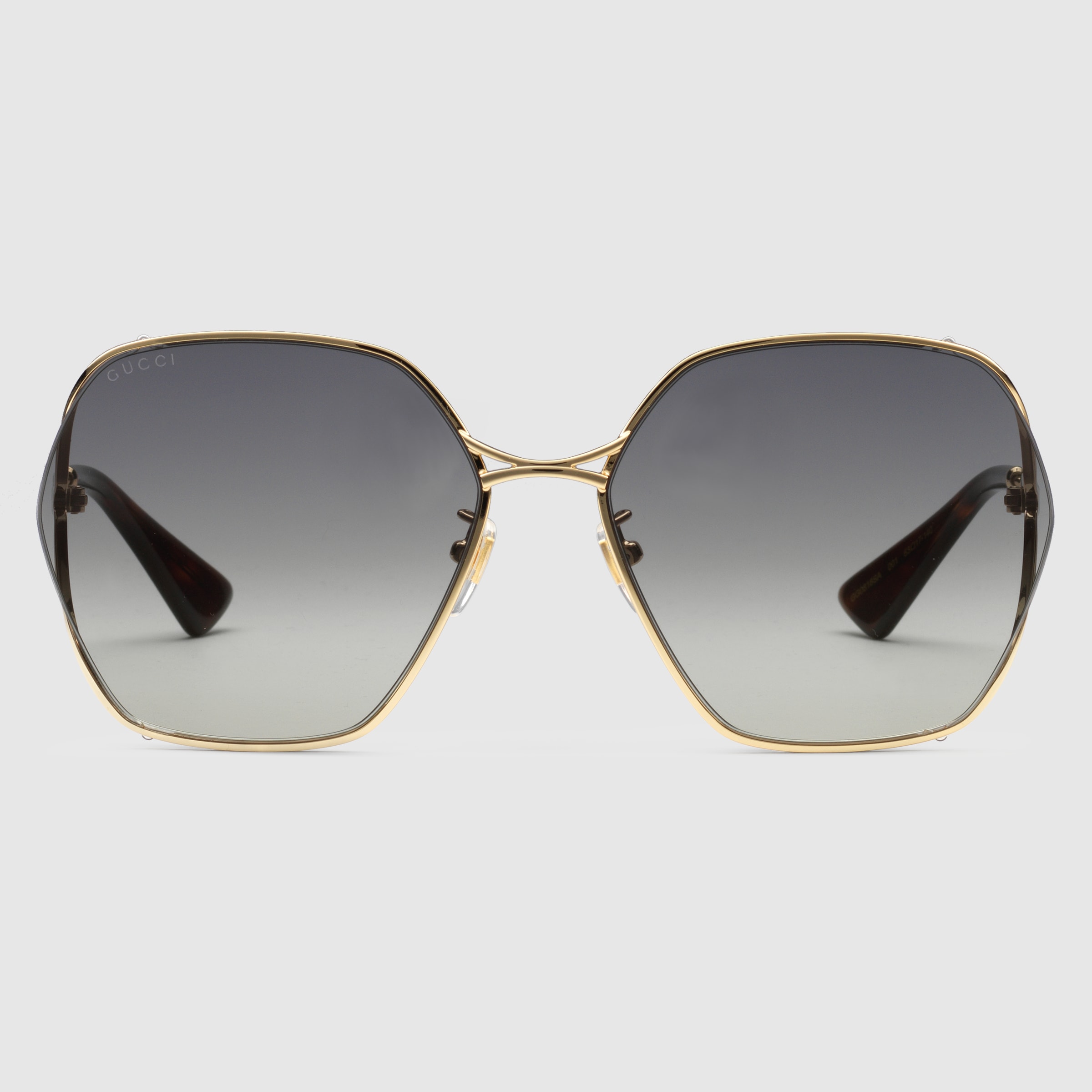 GUCCI ゴールド スリムフレーム サングラス中古 中古・古着通販】GUCCI (グッチ) サングラス ブラック×ゴールド